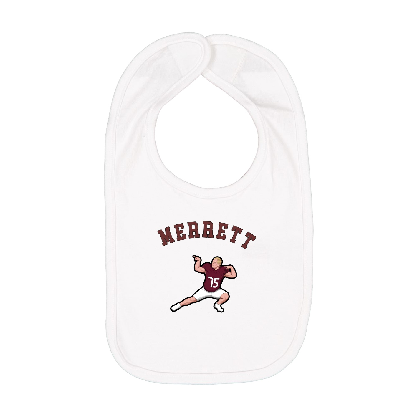 Infant Bib — Shirsey Arch in White
