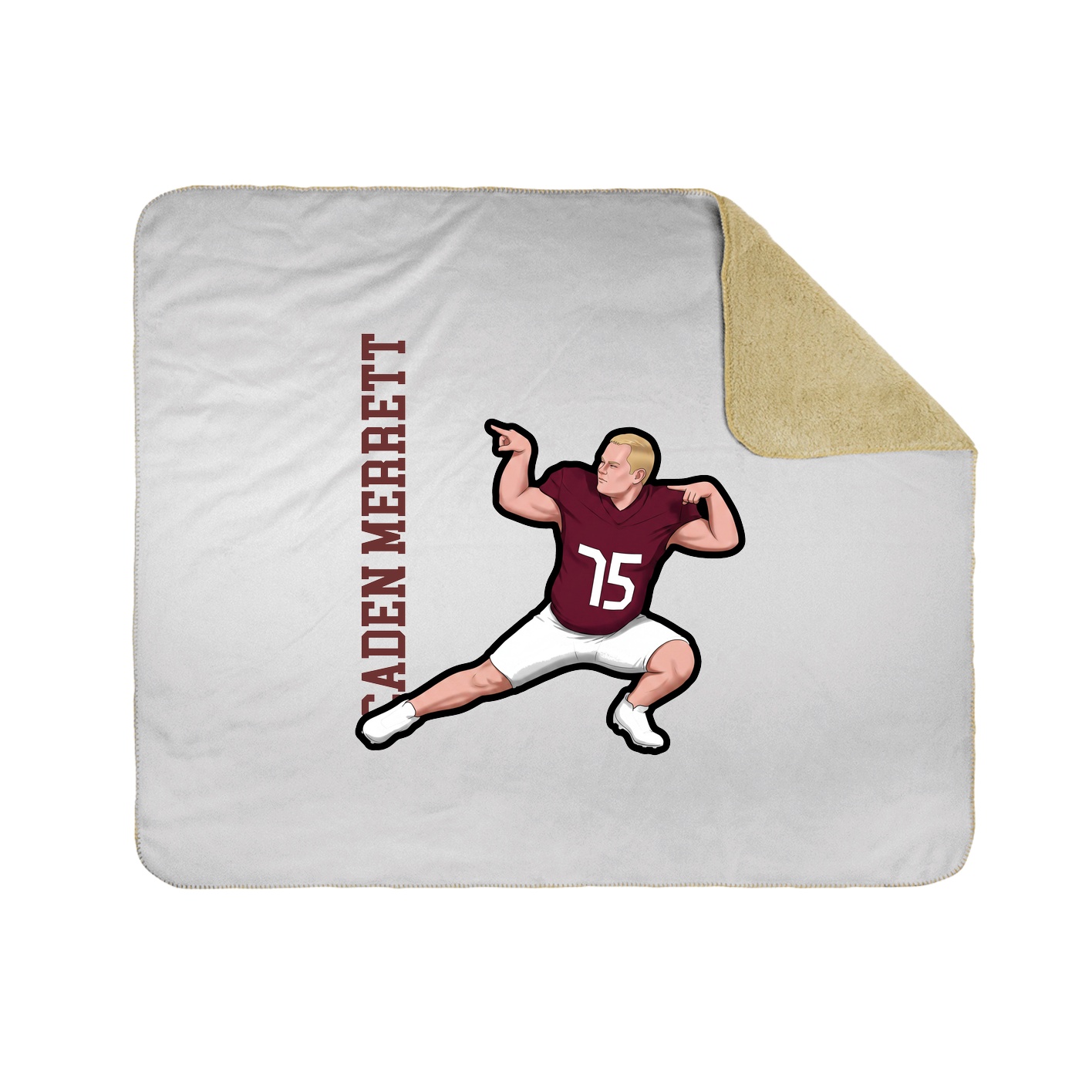 Throw Blanket — Name Vertical in White