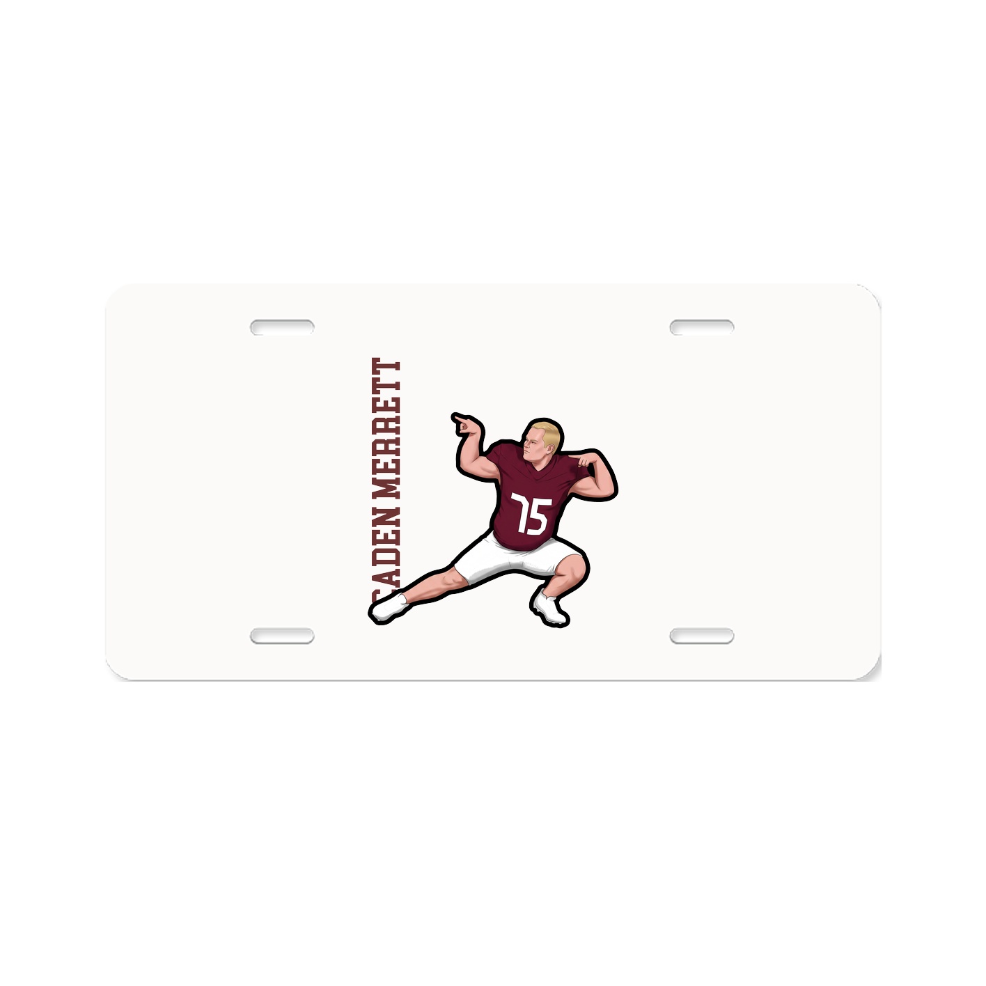 License Plate — Name Vertical in Classic