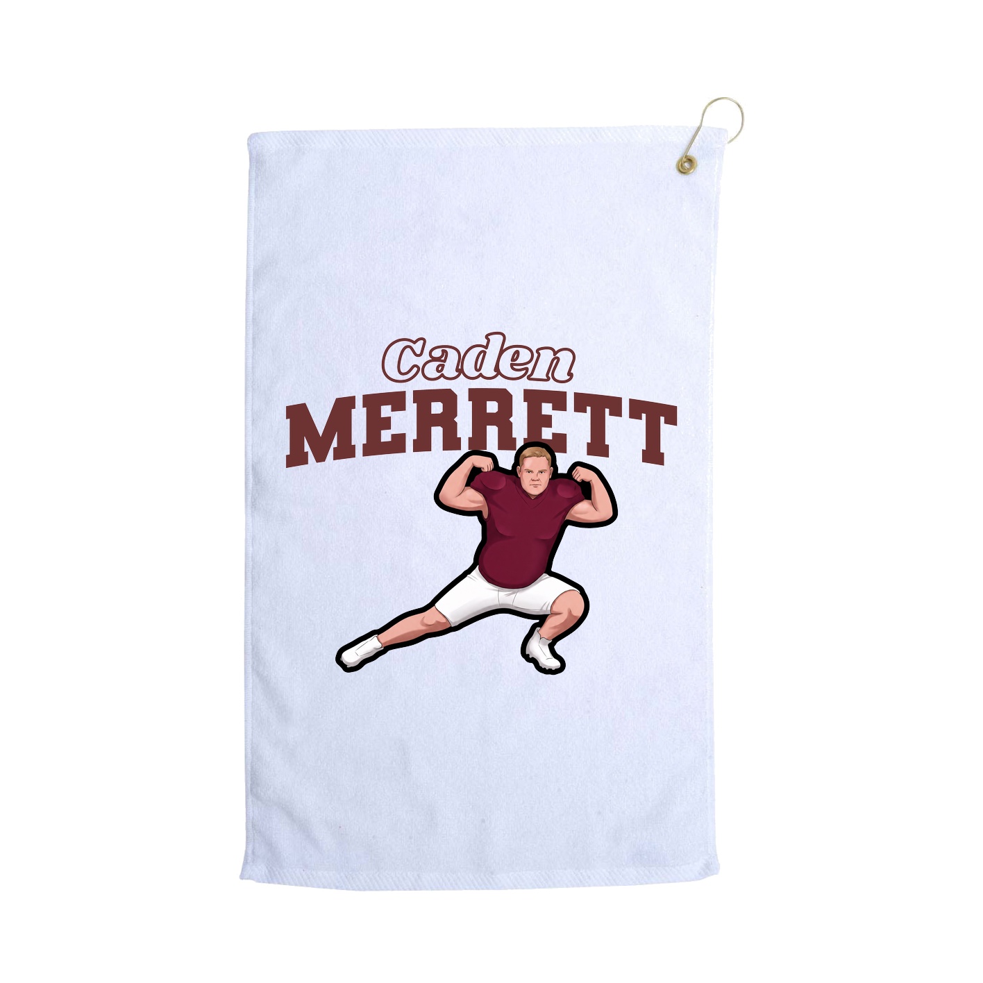 Golf Towel — Name Arch in White
