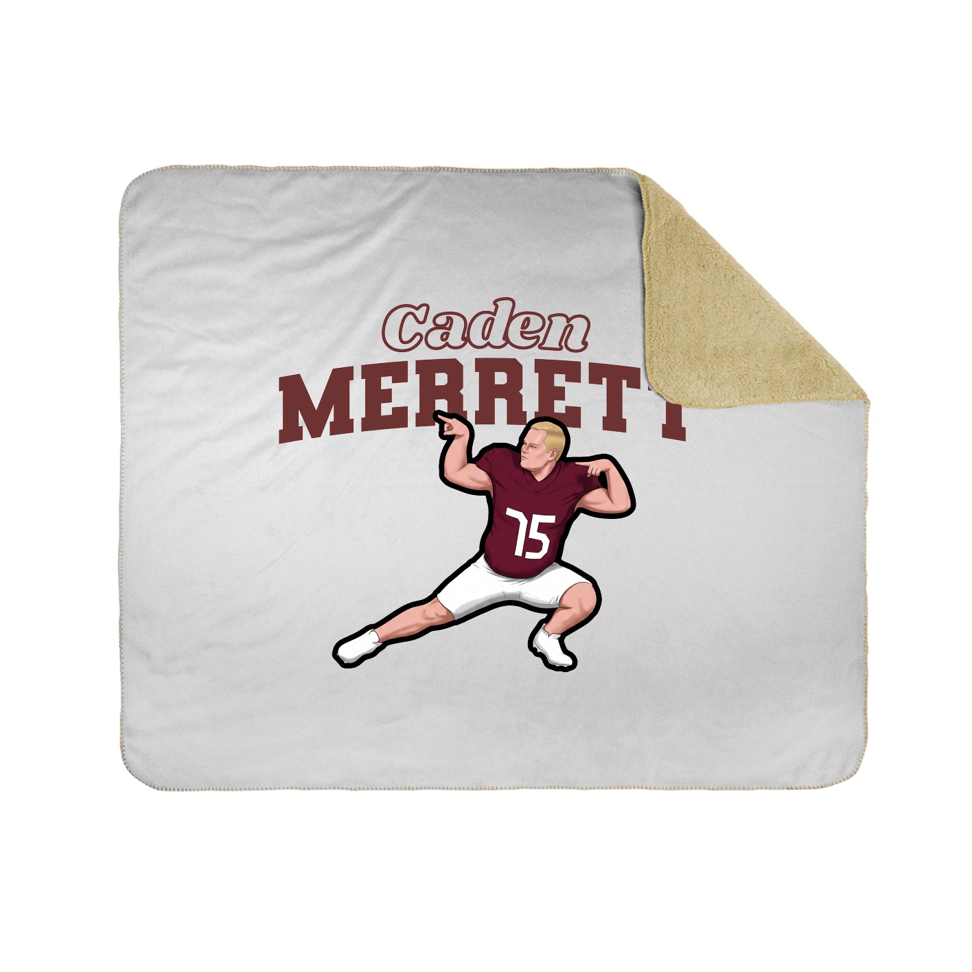 Throw Blanket — Name Arch in White