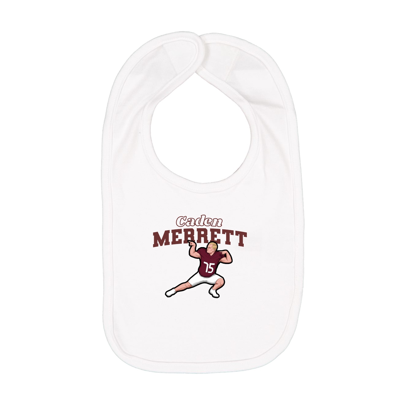 Infant Bib — Name Arch in White