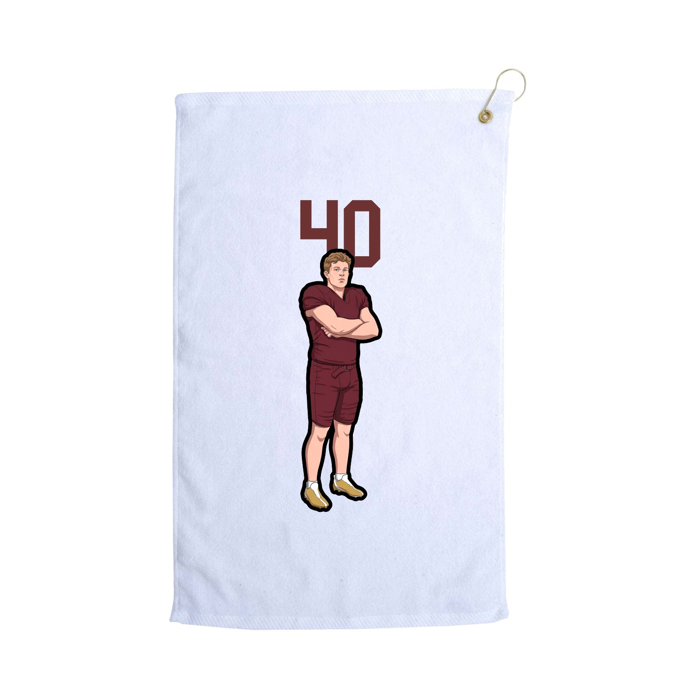 Golf Towel — Number Top in White