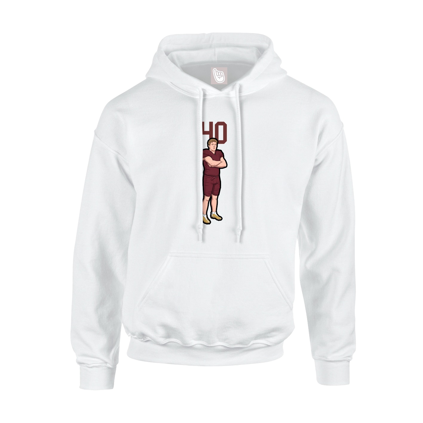 Hoodie — Number Top in White