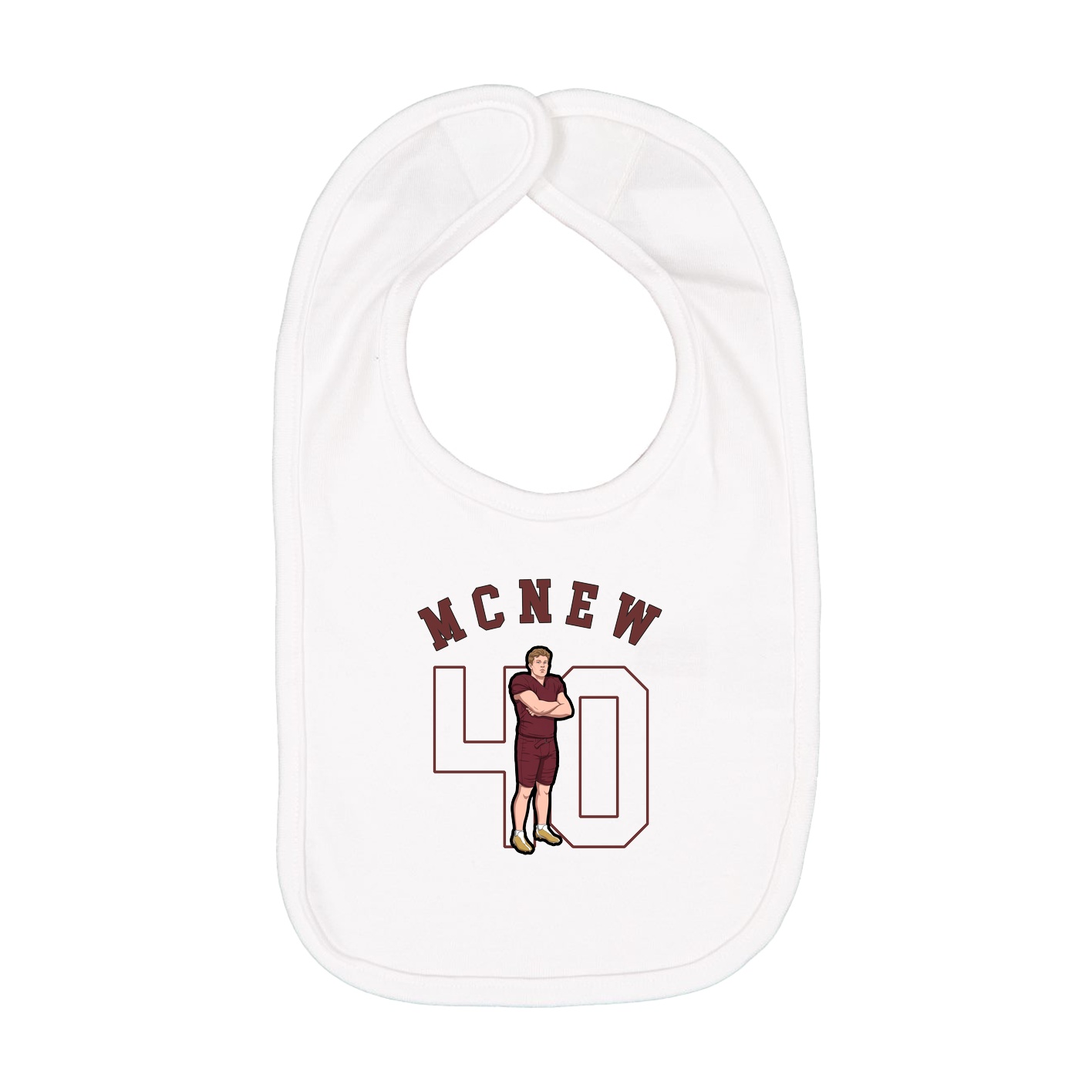 Infant Bib — Shirsey Arch in White
