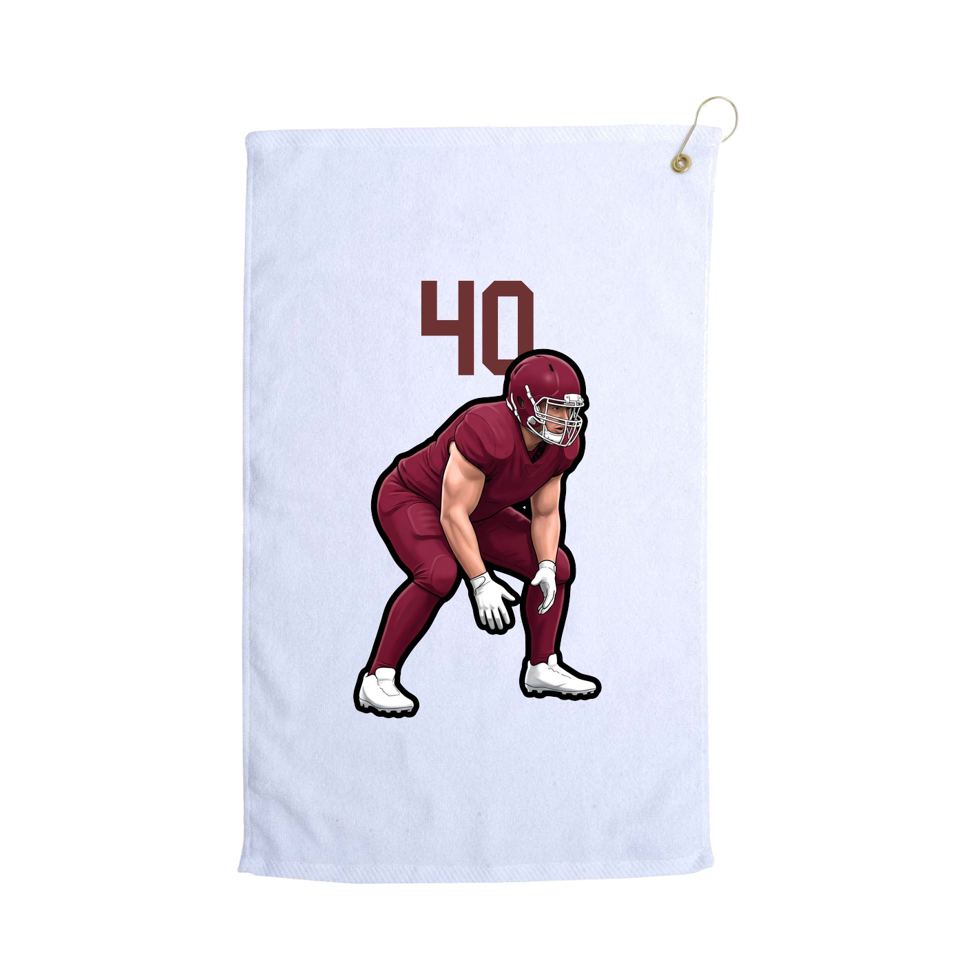Golf Towel — Number Top in White