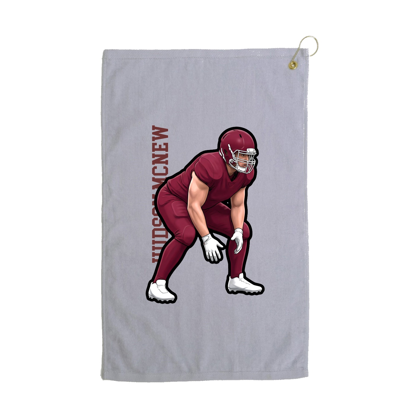 Golf Towel — Name Vertical in Grey