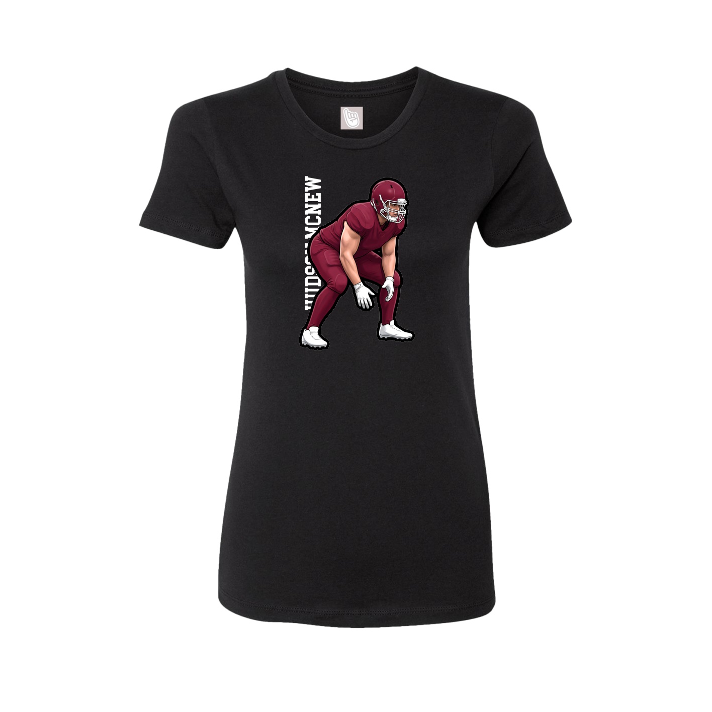 Fitted Women's Tee — Name Vertical in Black