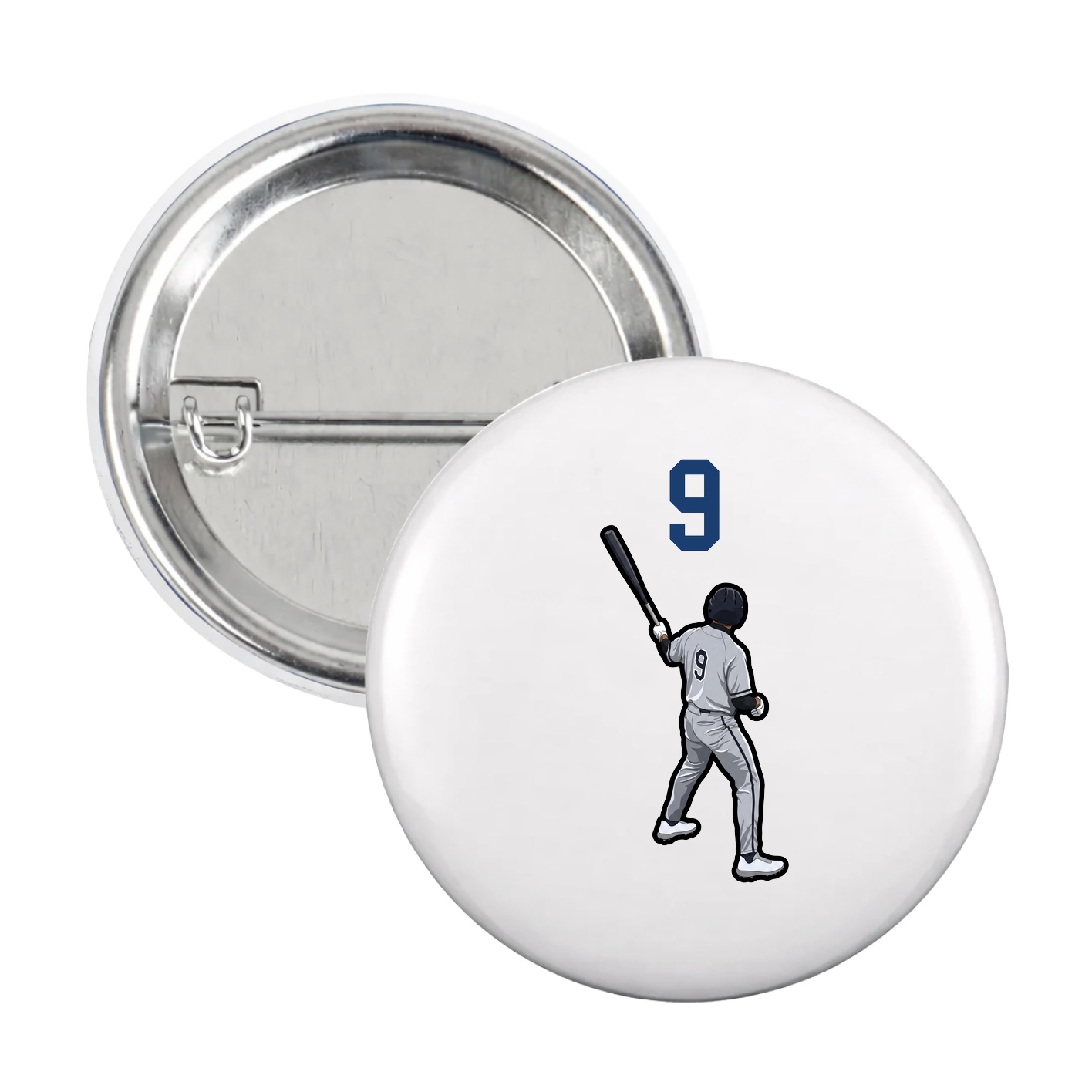 Game Day Button — Number Top in White