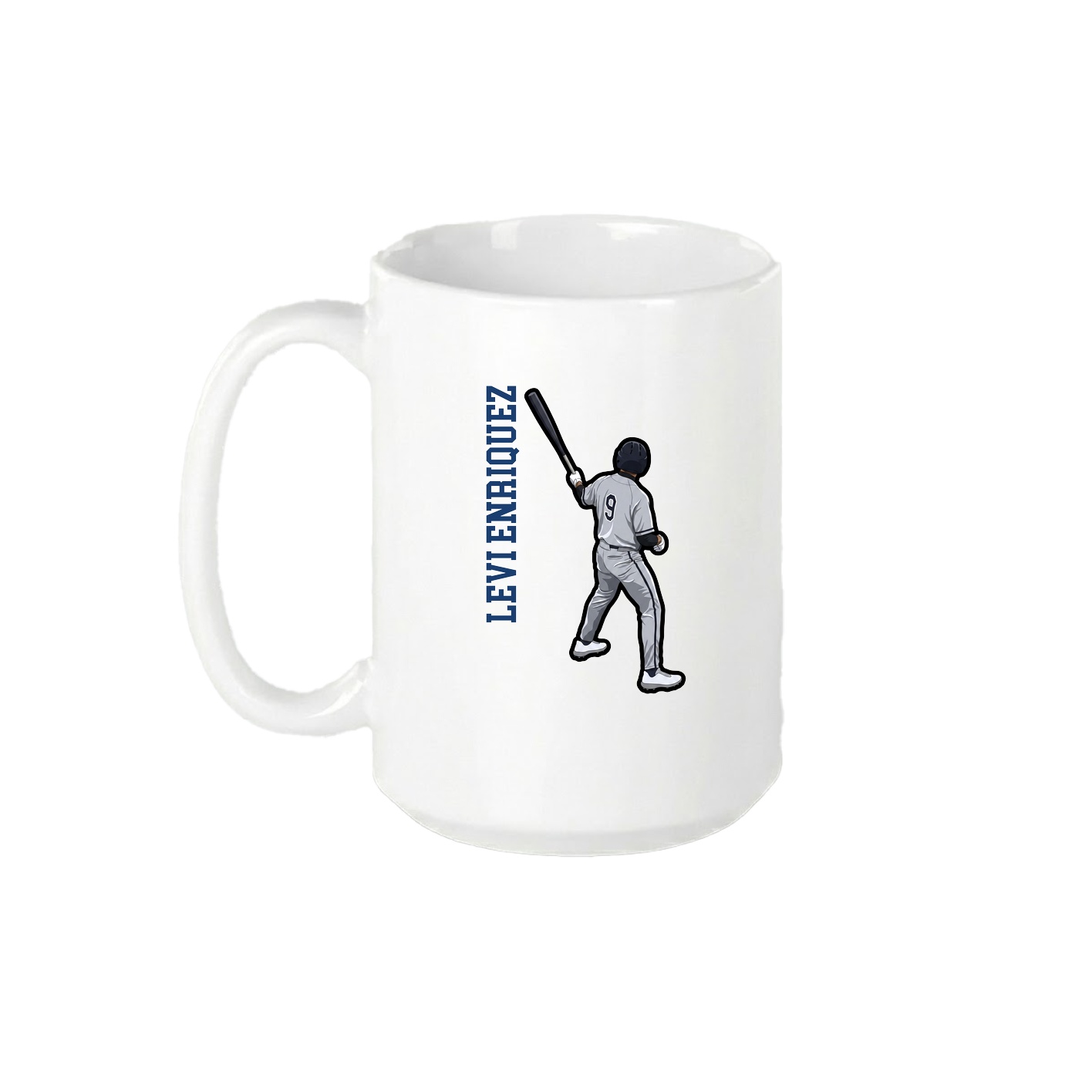 15oz Coffee Mug — Name Vertical in White