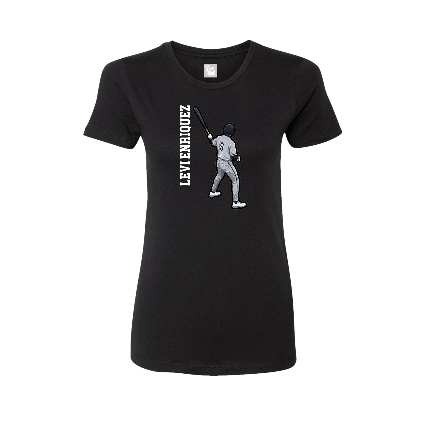Fitted Women's Tee — Name Vertical in Black