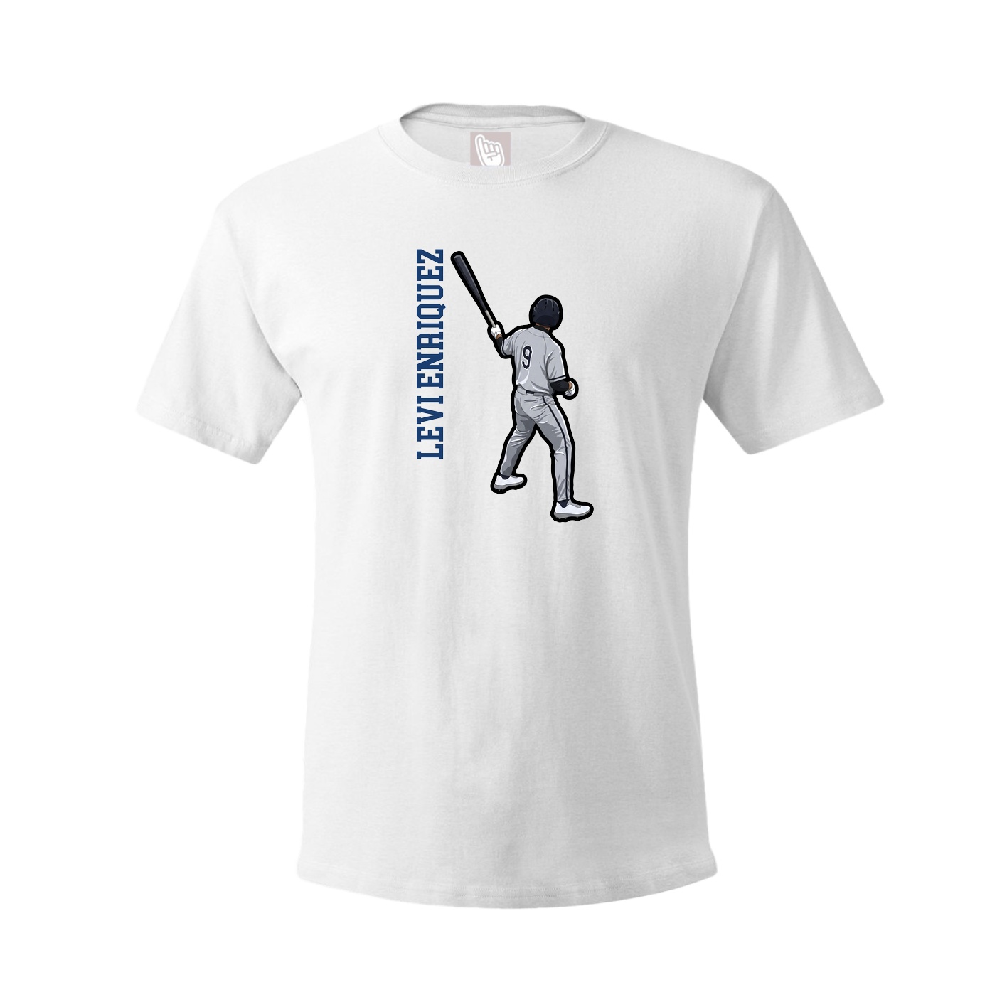 Youth Tee — Name Vertical in White