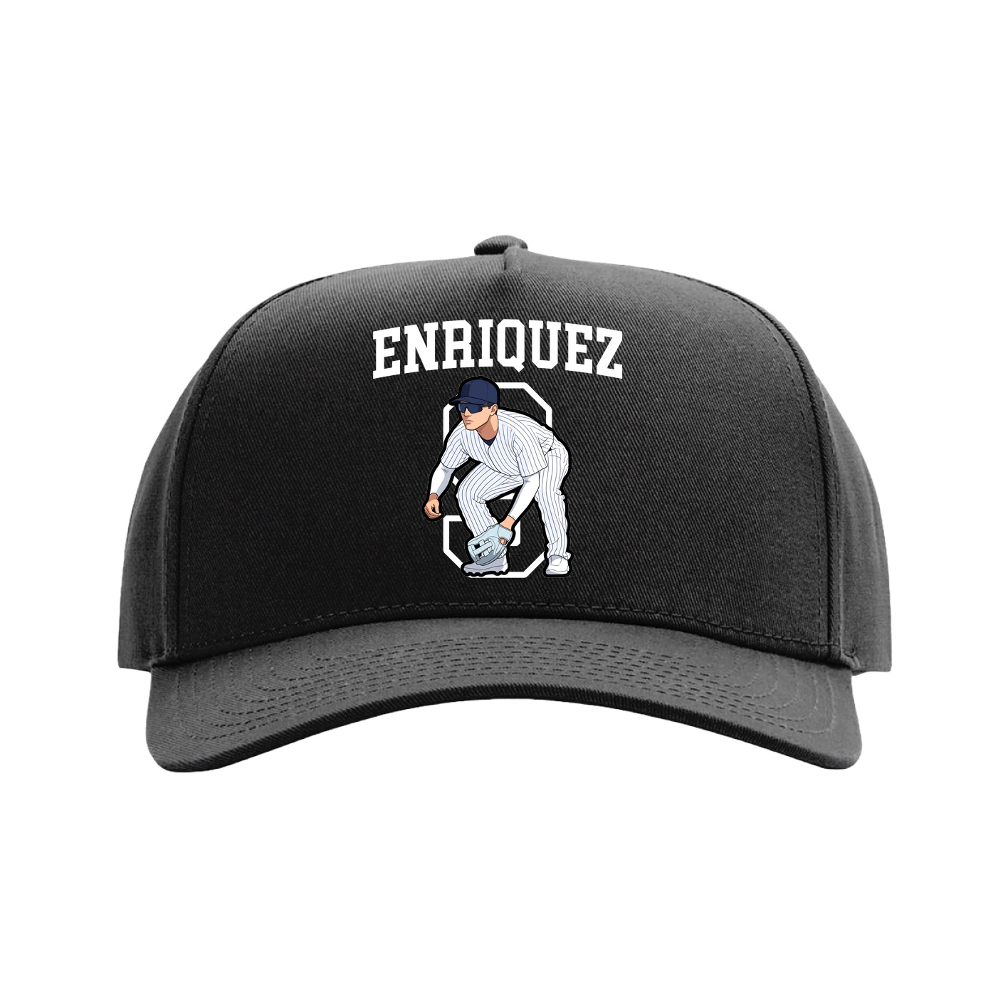 Full Fabric Five-Panel Champ Cap — Shirsey in Black