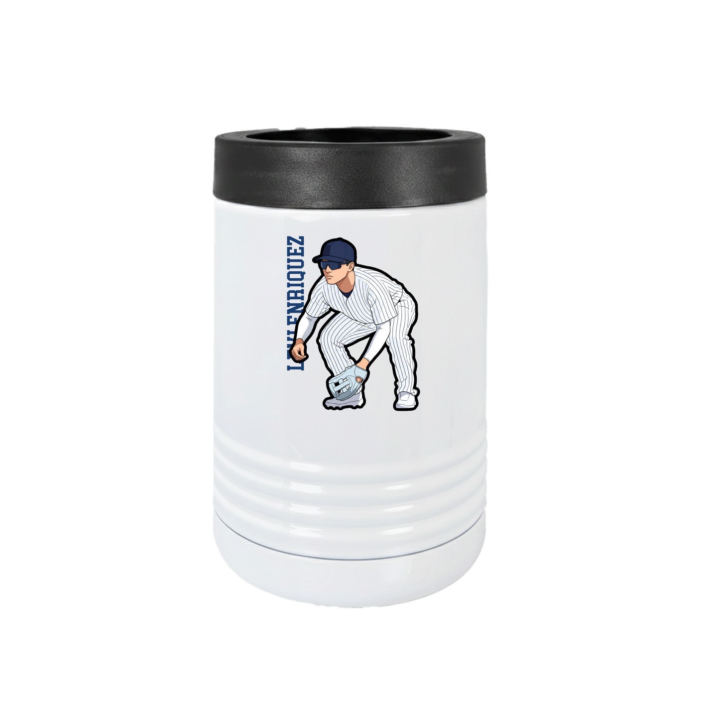 Beverage Holder — Name Vertical in White