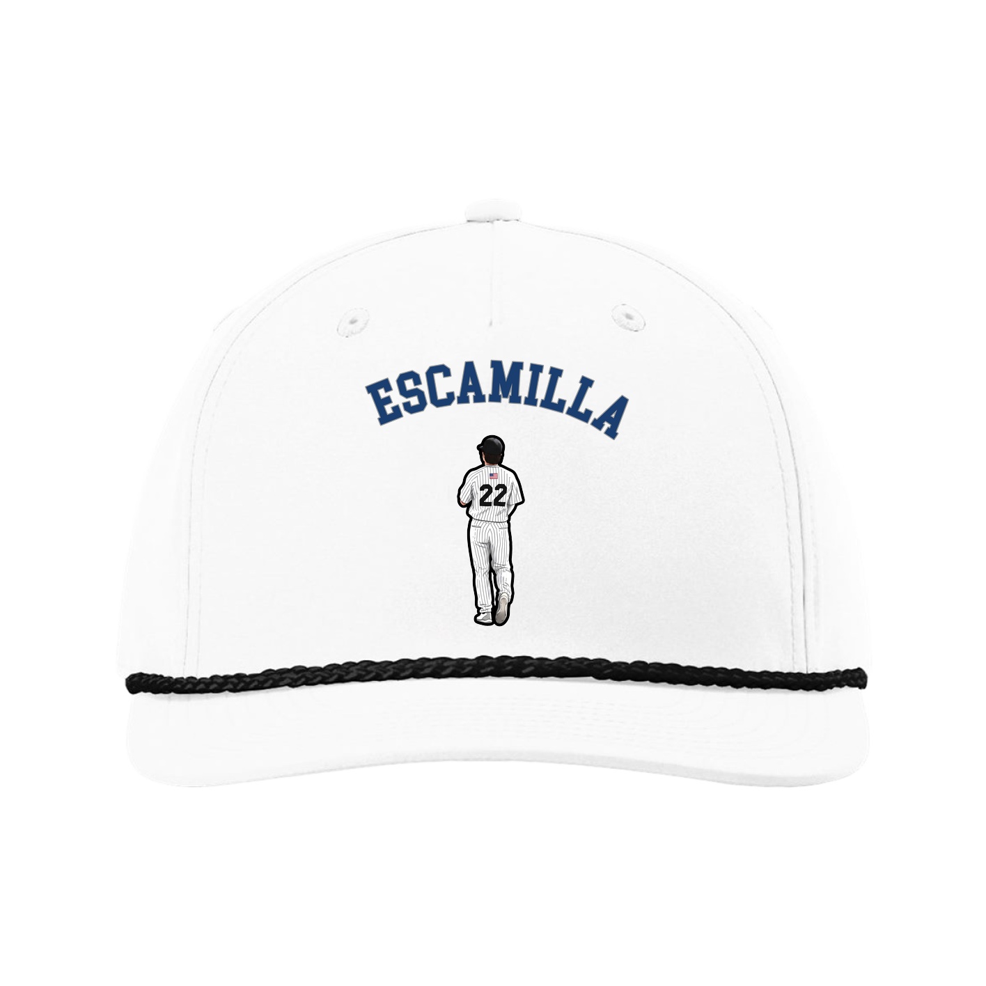 Five-Panel Classic Rope Cap — Shirsey Arch in White