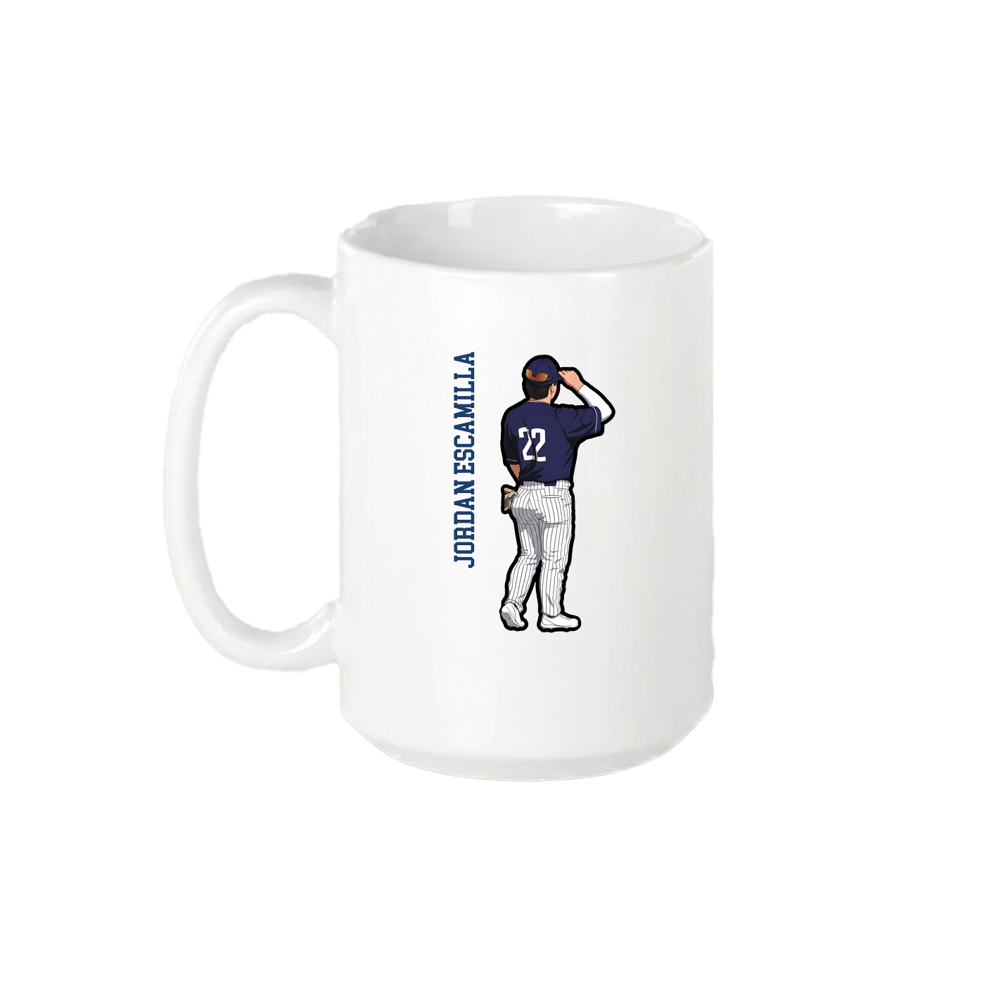 15oz Coffee Mug — Name Vertical in White