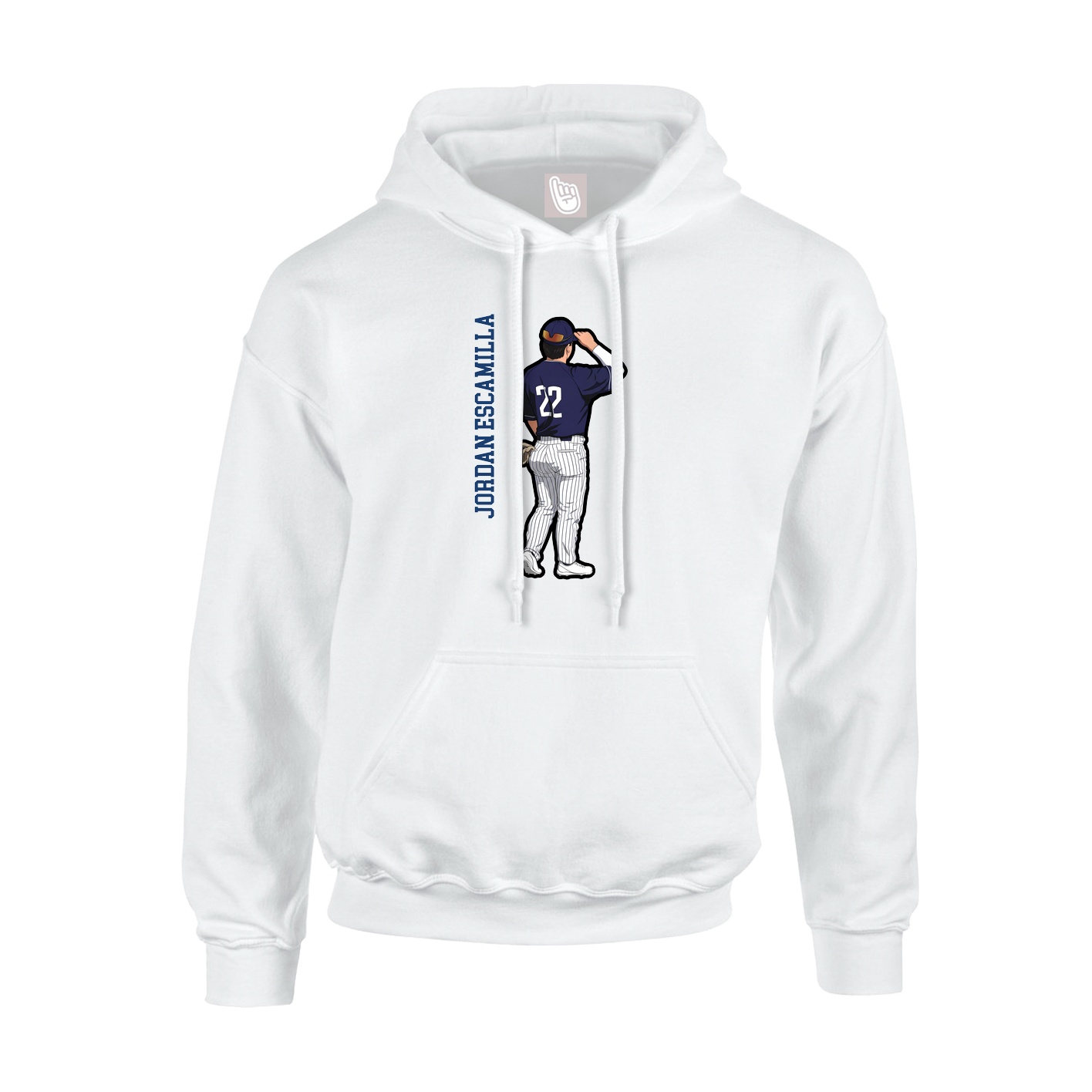 Hoodie — Name Vertical in White