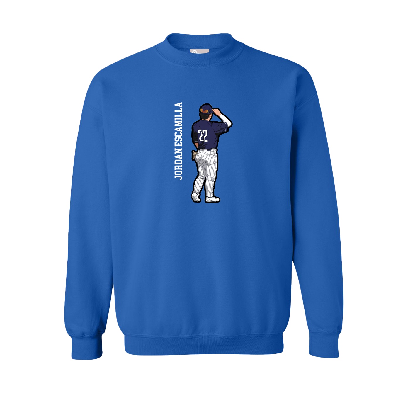 Fleece Crew — Name Vertical in Royal