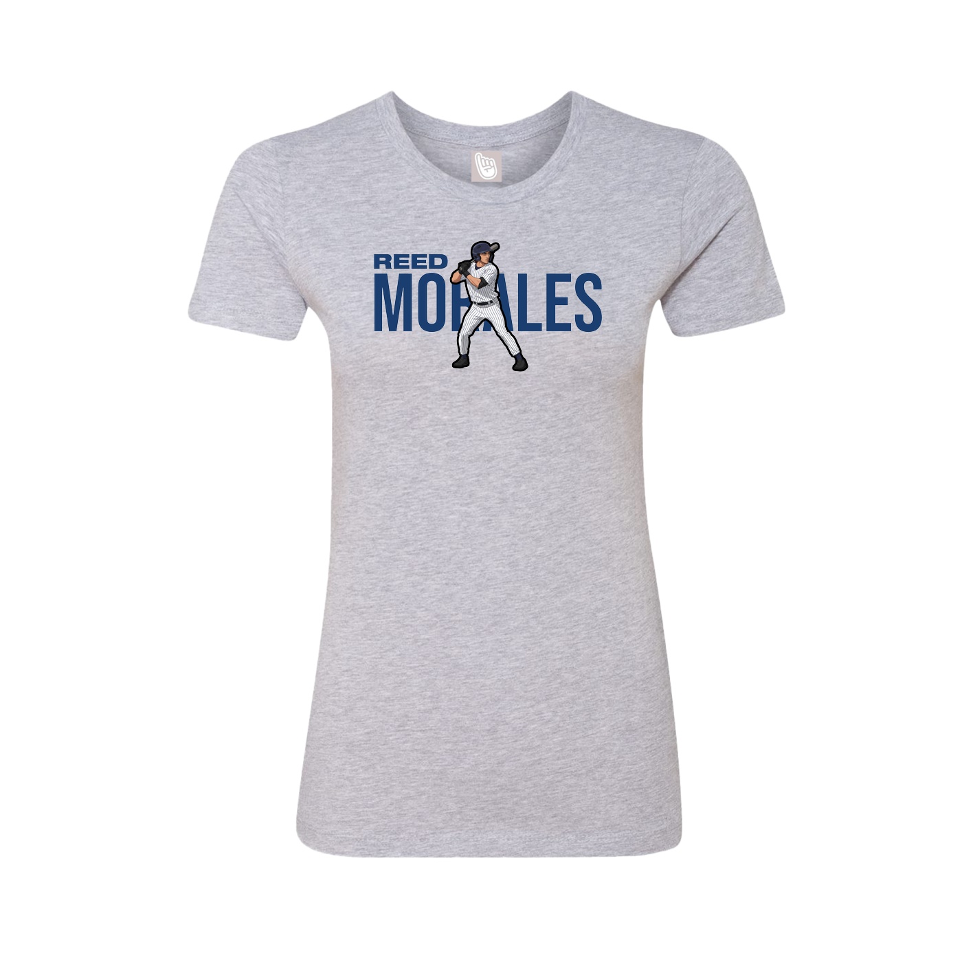 Fitted Women's Tee — Player Name in Grey