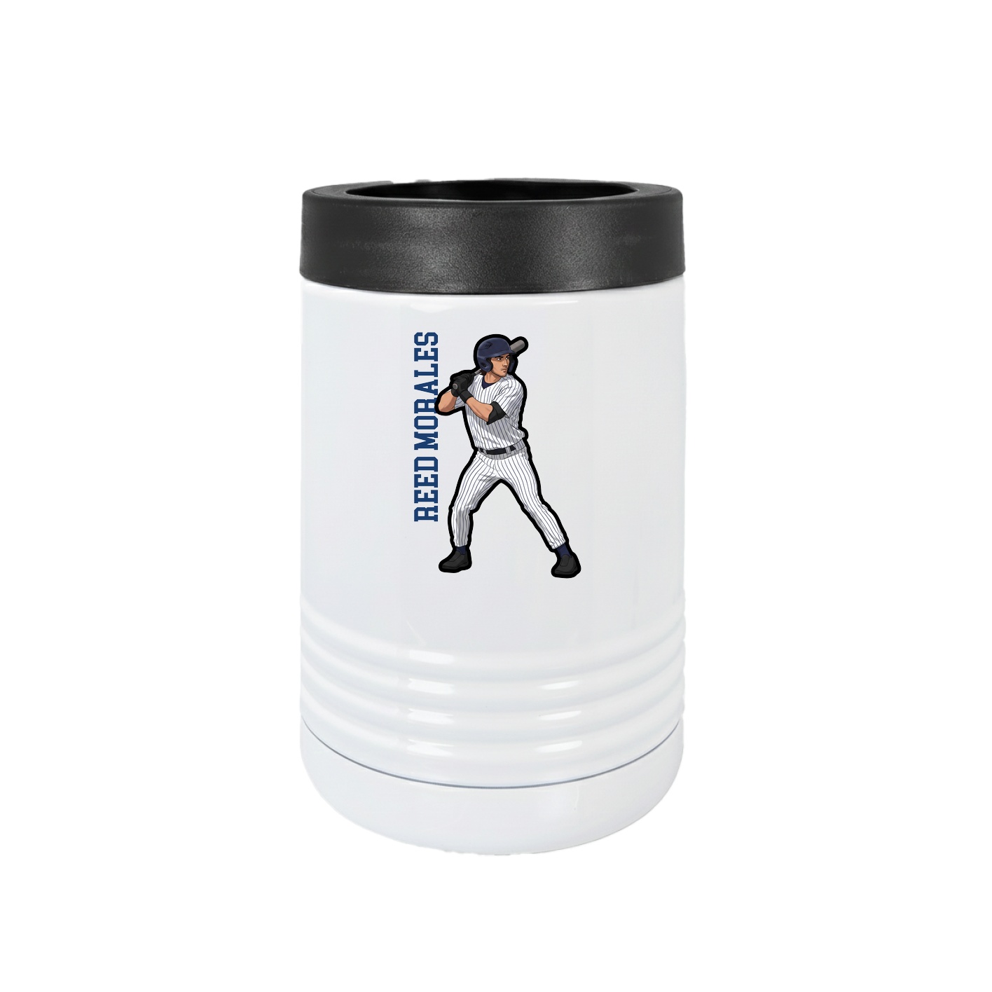 Beverage Holder — Name Vertical in White