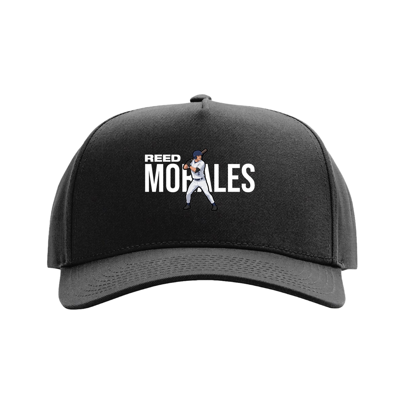 Full Fabric Five-Panel Champ Cap — Player Name in Black