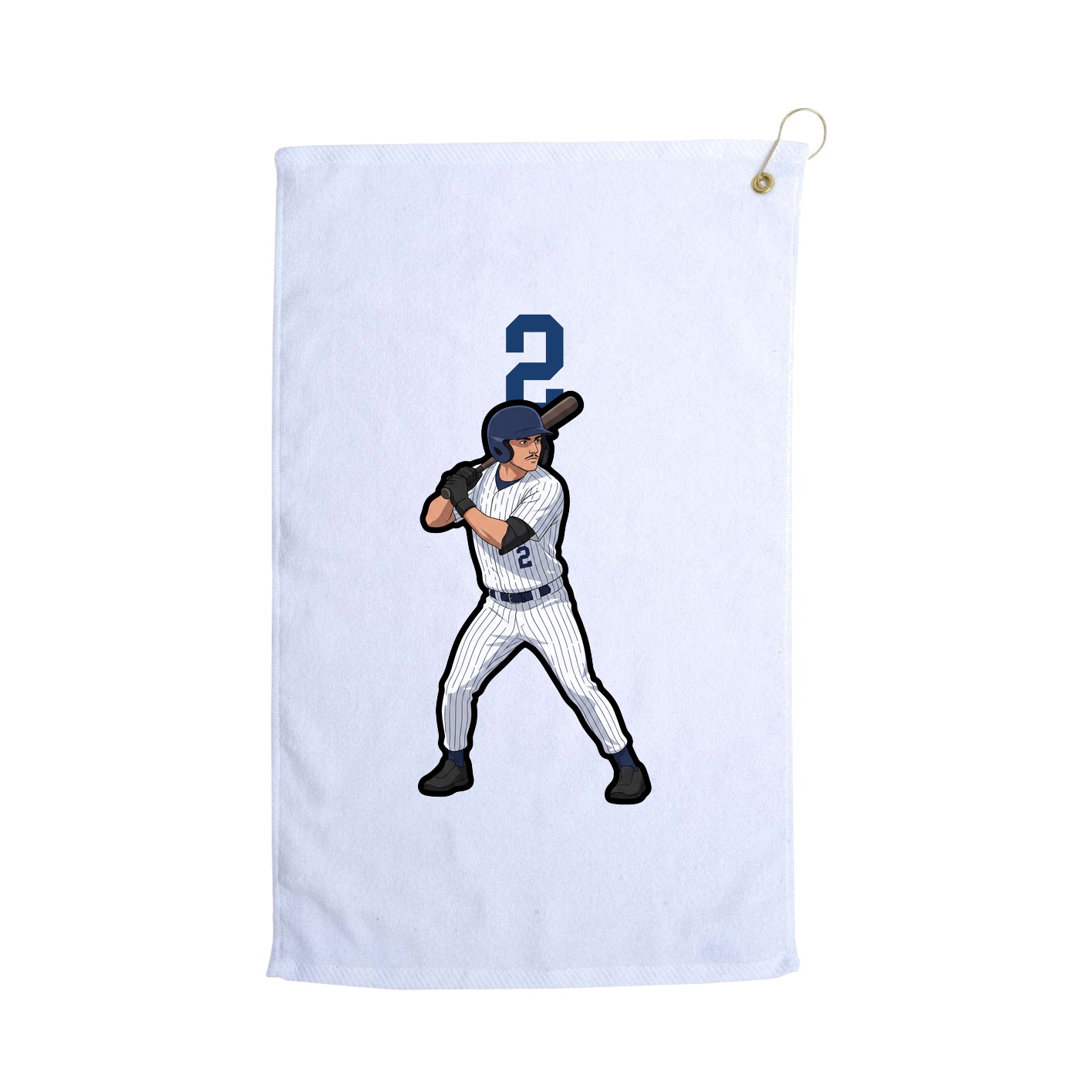 Golf Towel — Number Top in White