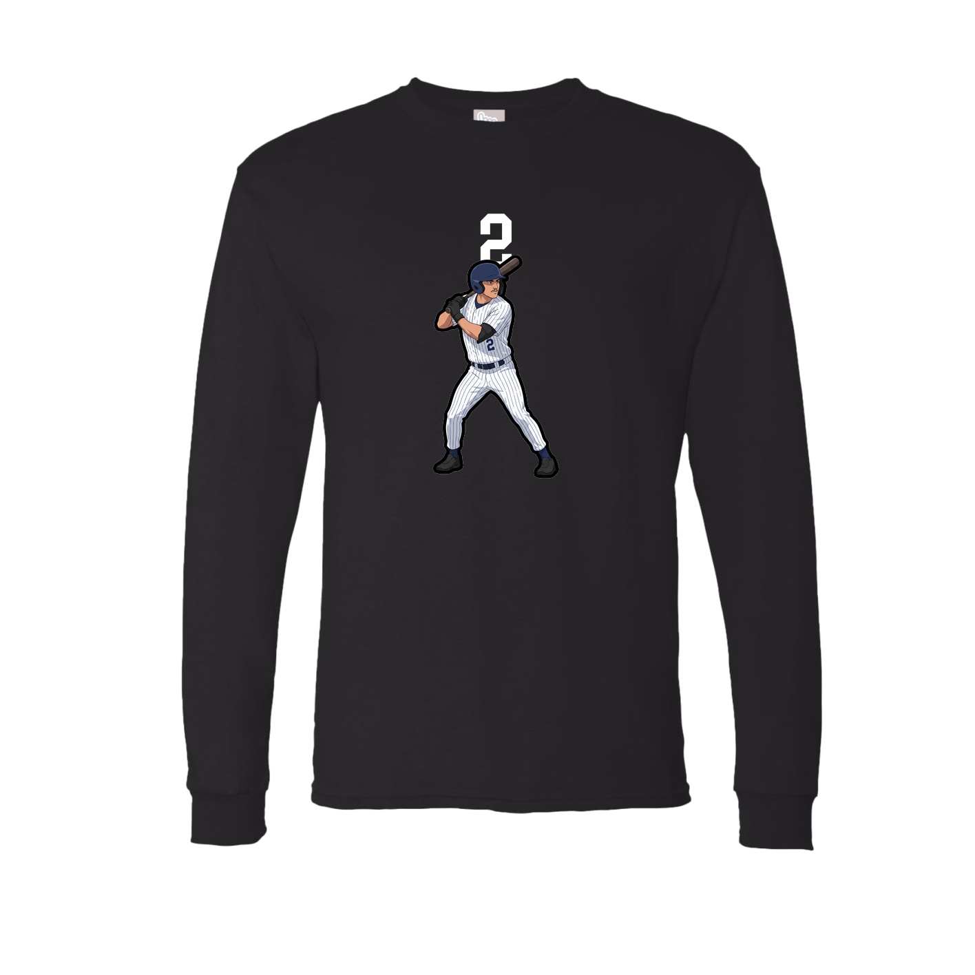 Long Sleeve Tee — Number Top in Black