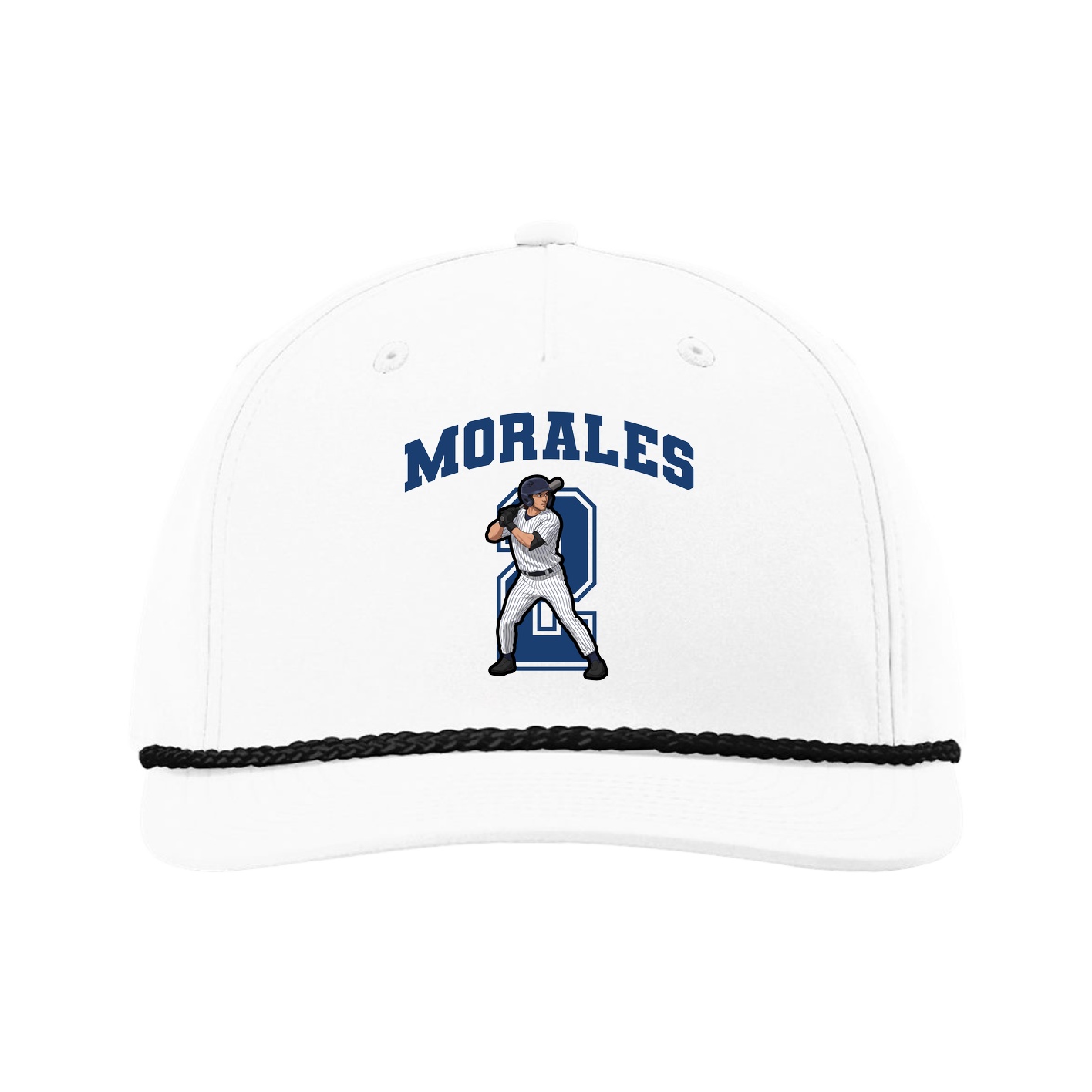 Five-Panel Classic Rope Cap — Number in White