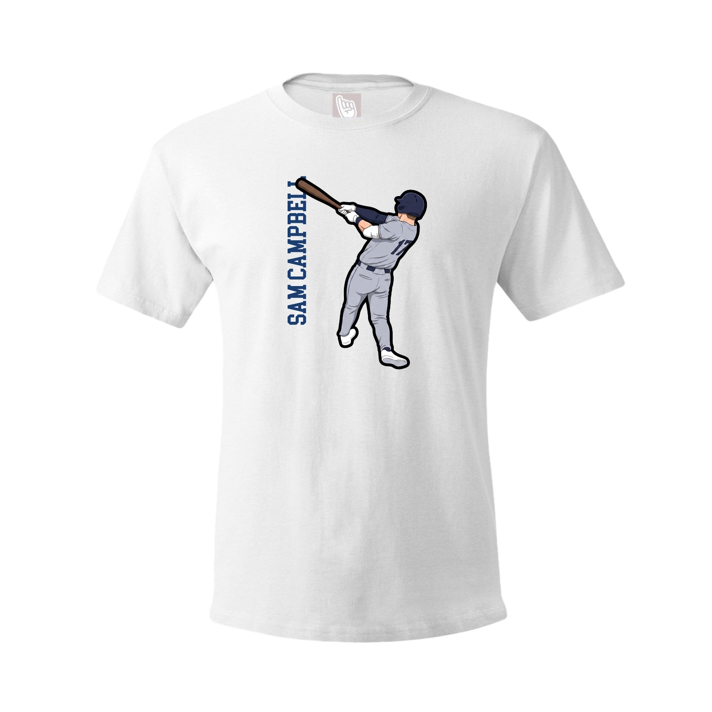Tee — Name Vertical in White