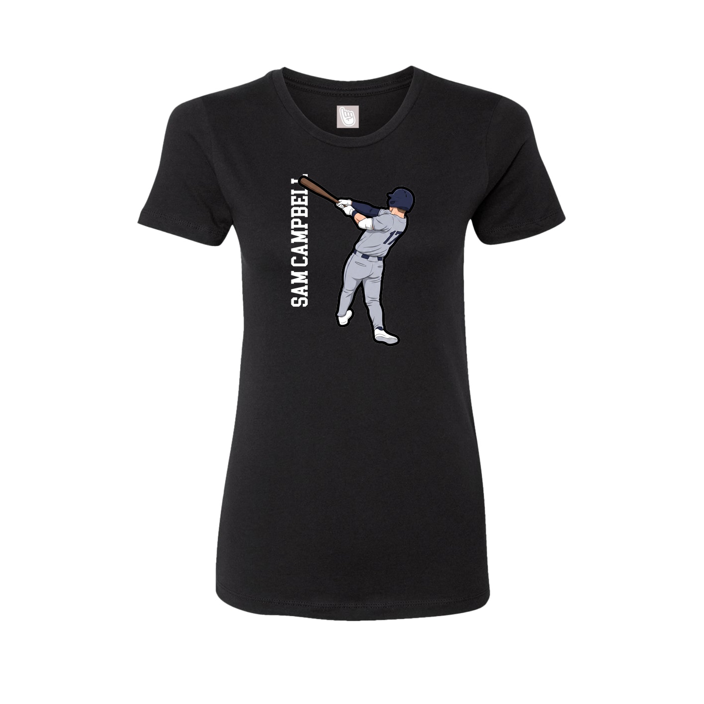 Womens Tee — Name Vertical in Black