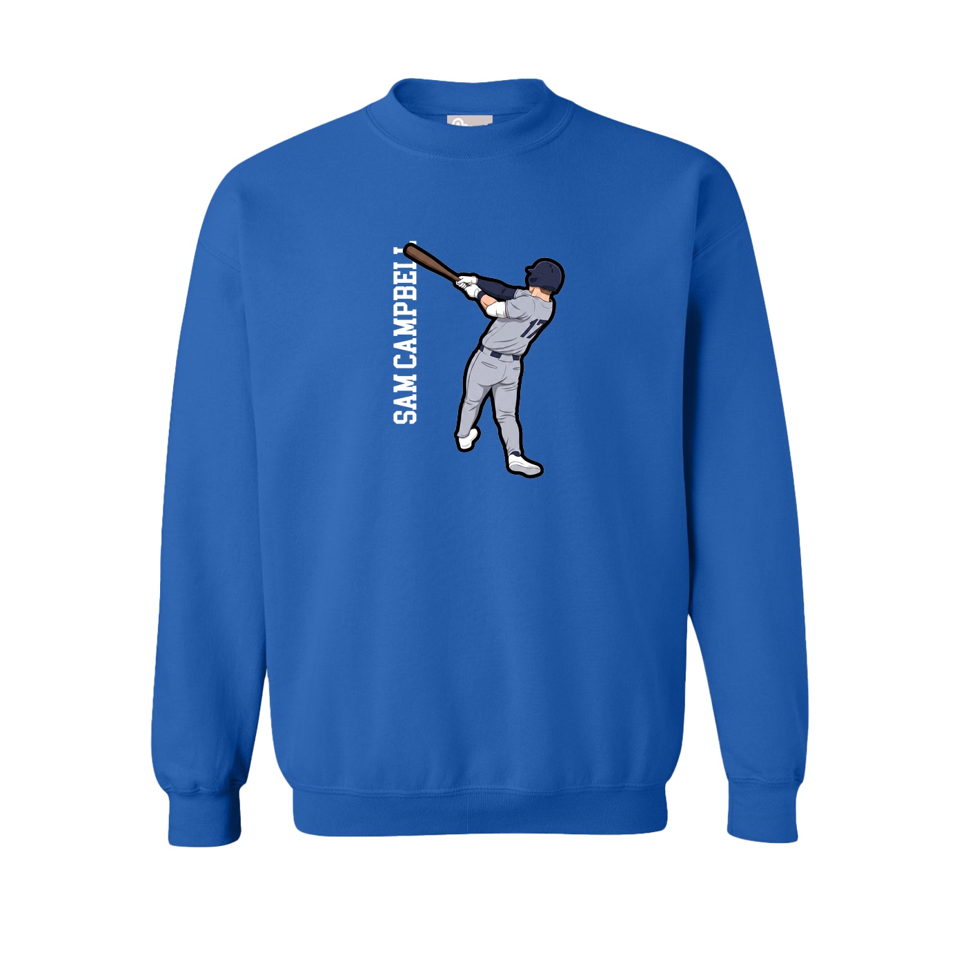 Fleece Crew — Name Vertical in Royal