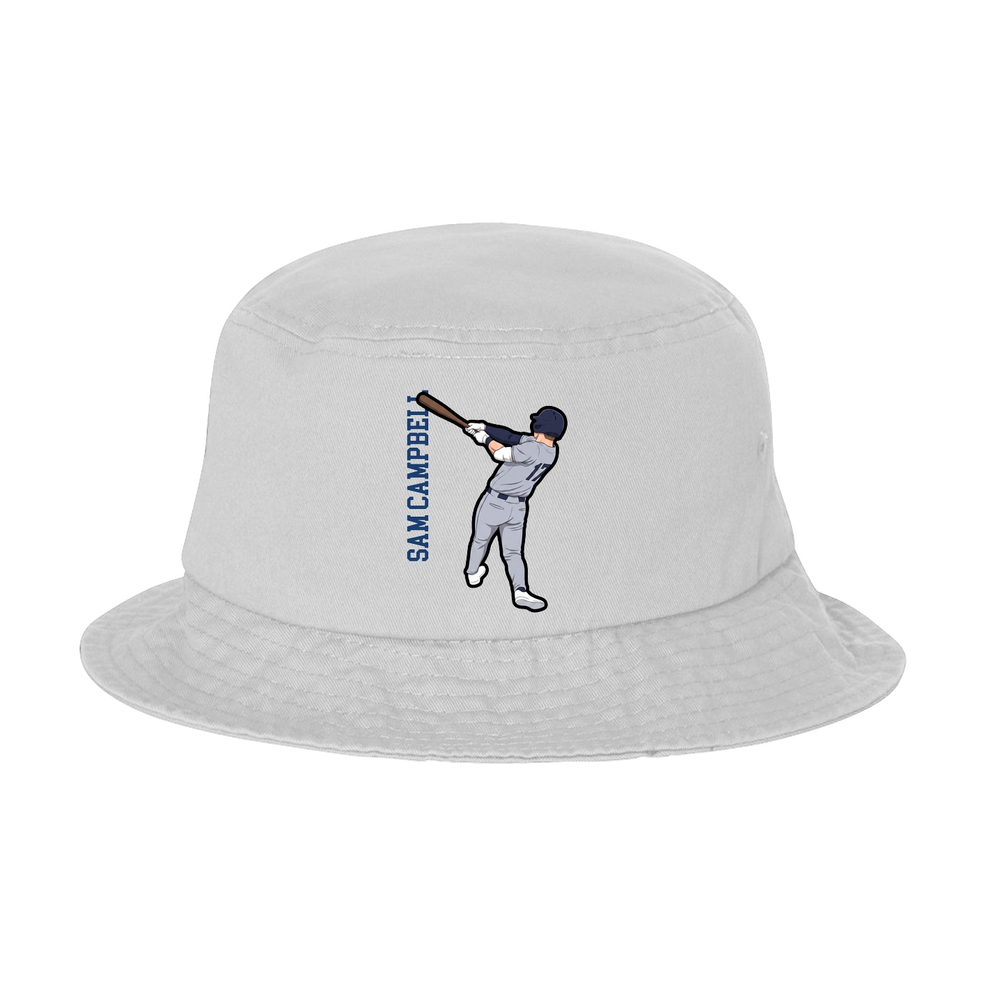 Bucket Cap — Name Vertical in White