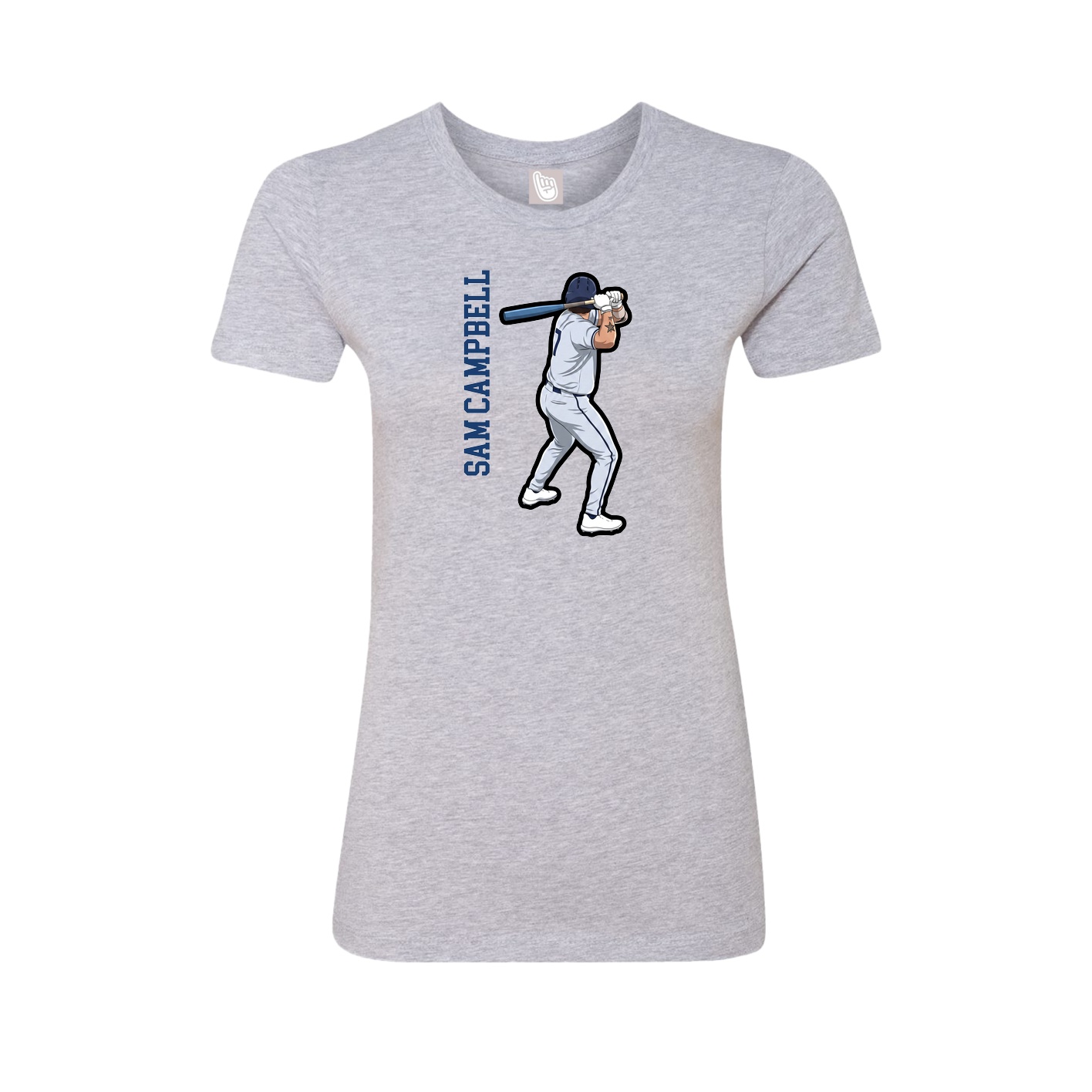 Womens Tee — Name Vertical in Grey