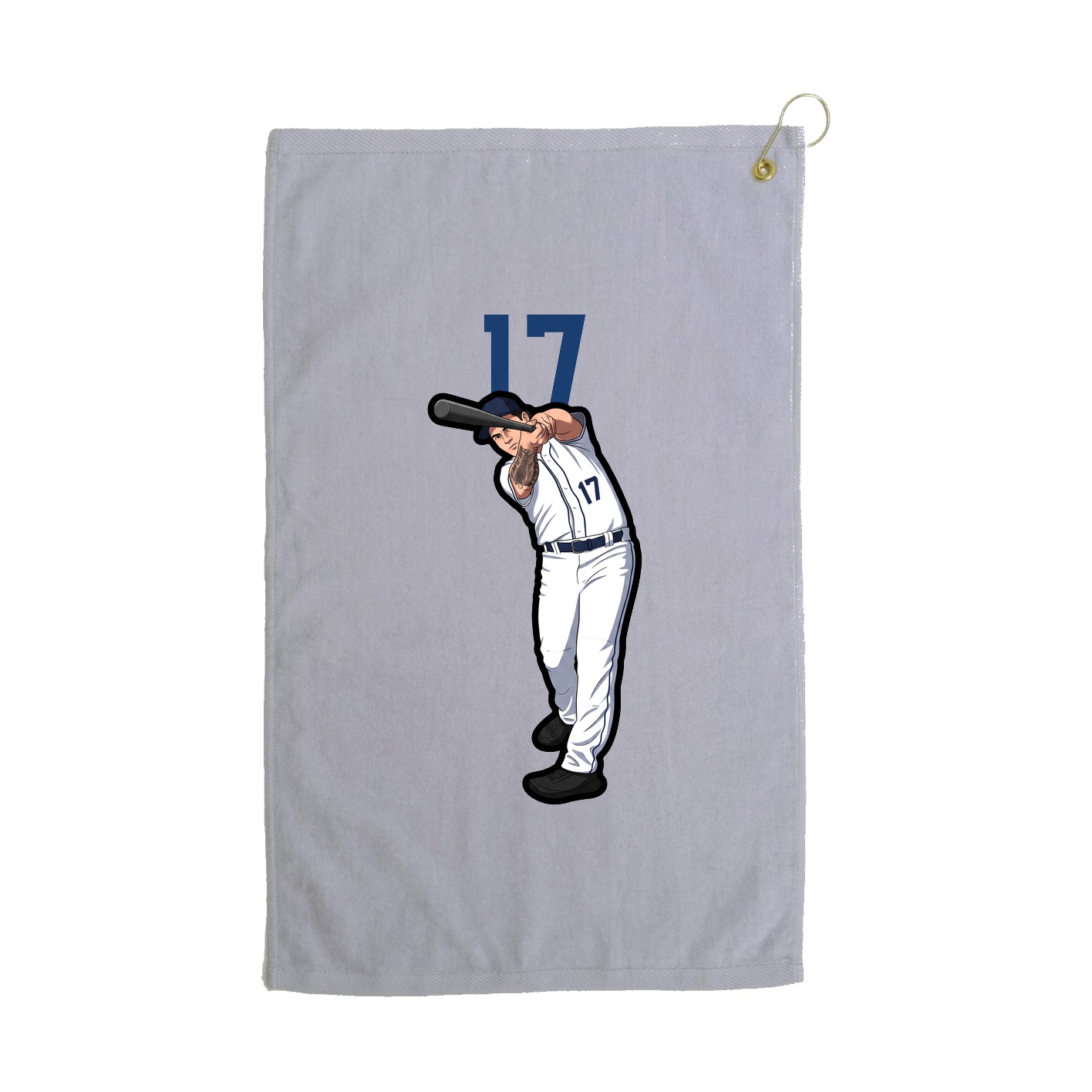 Golf Towel — Number Top in Grey