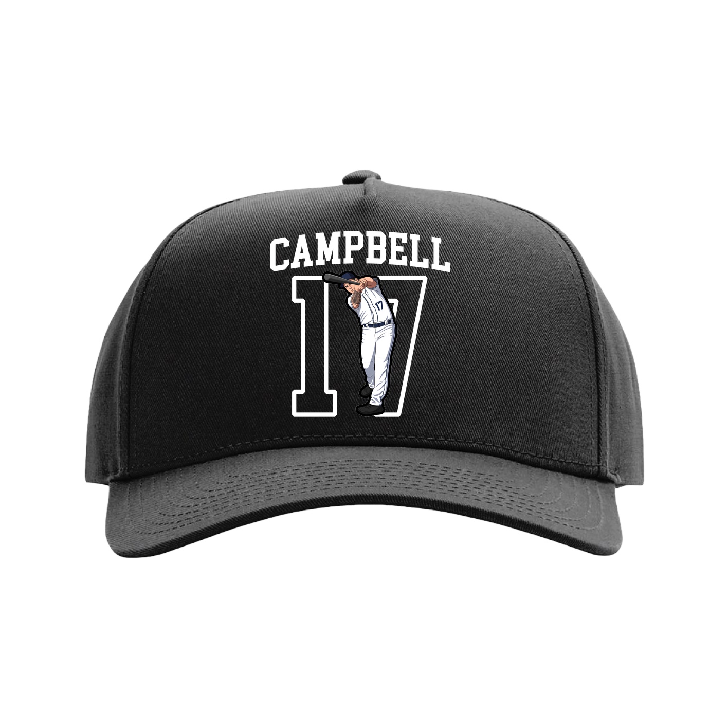 Full Fabric Five-Panel Champ Cap — Shirsey in Black