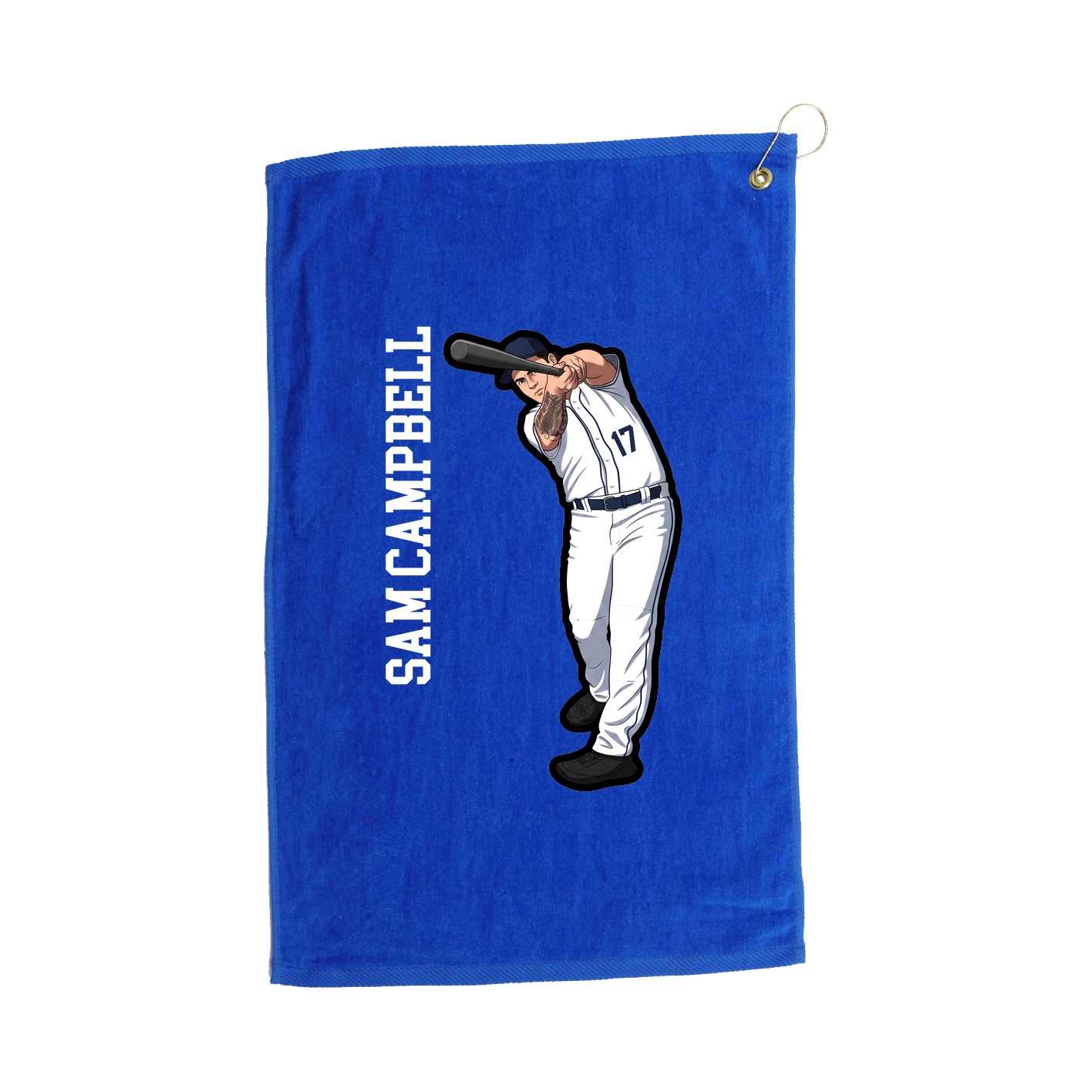 Golf Towel — Name Vertical in Royal