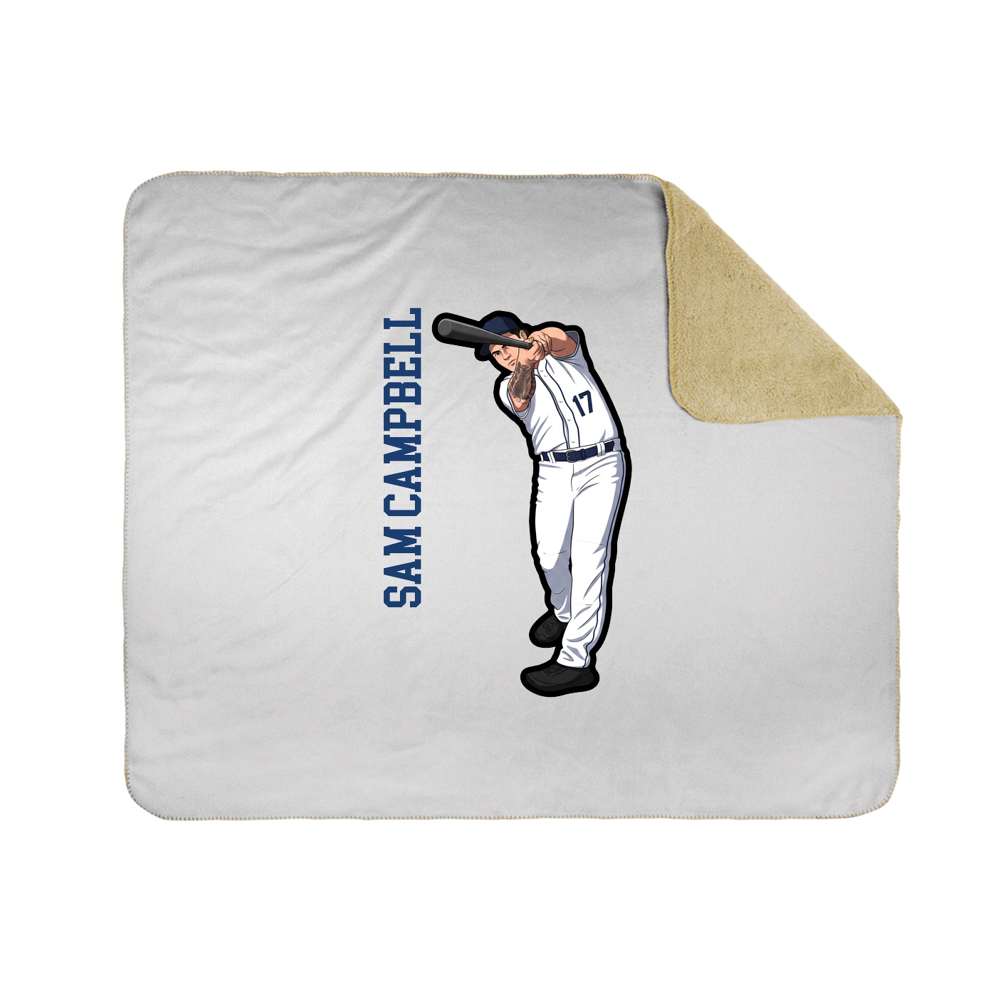 Throw Blanket — Name Vertical in White