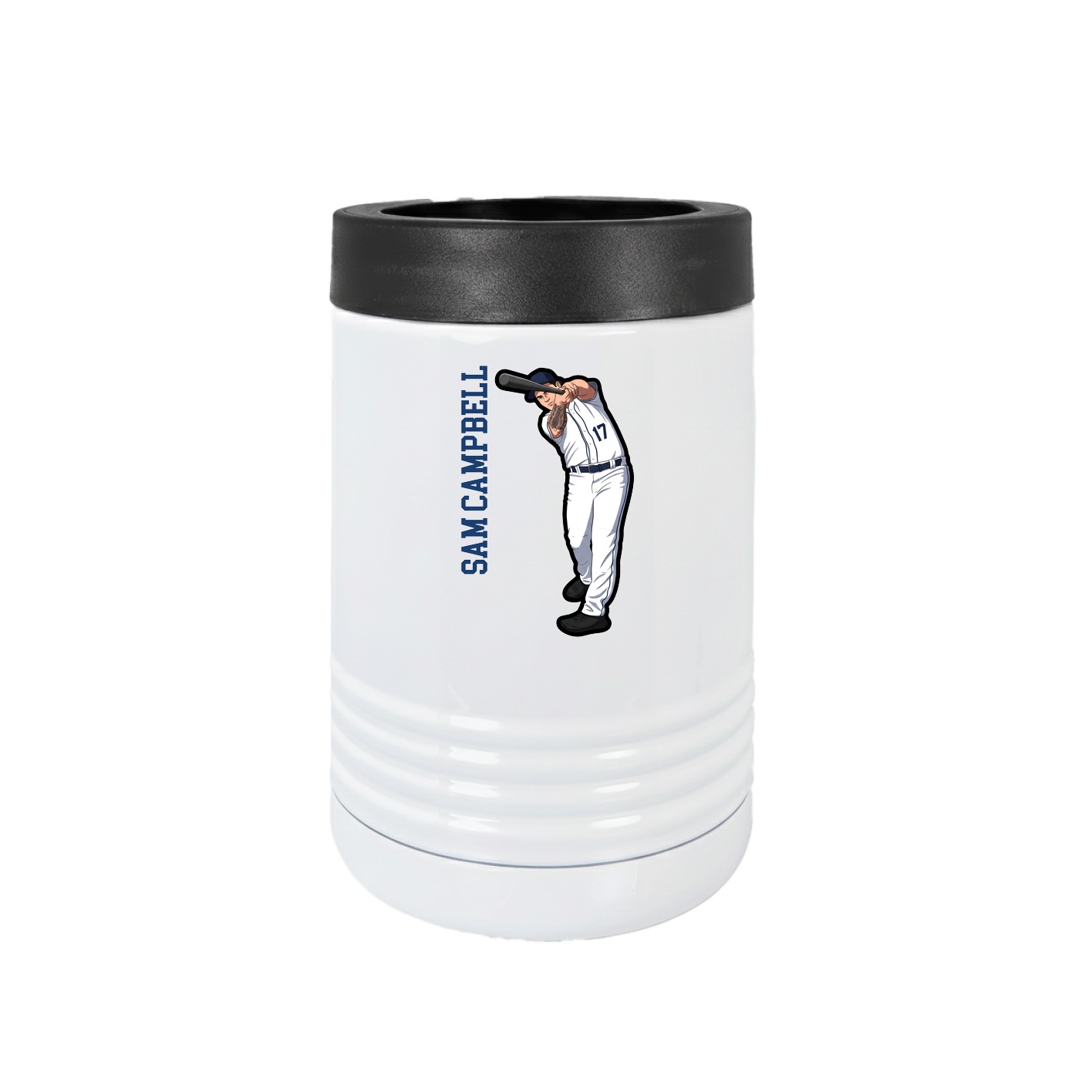 Beverage Holder — Name Vertical in White