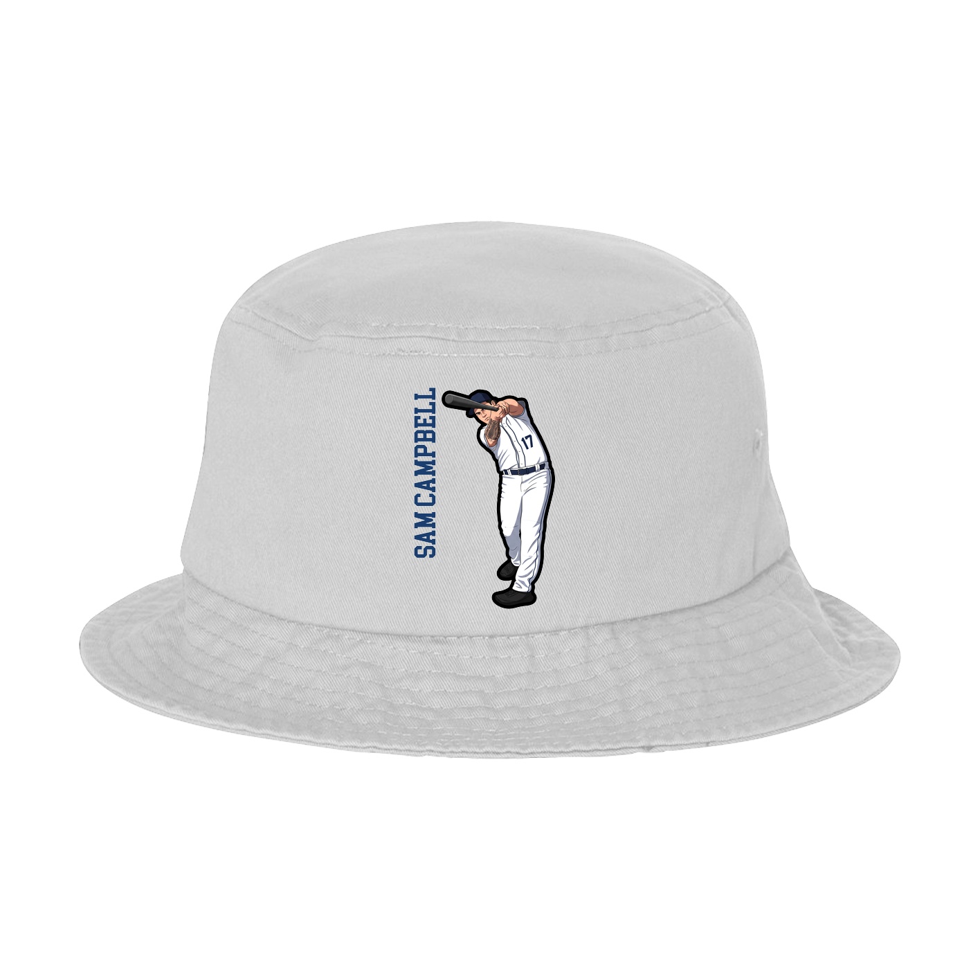 Bucket Cap — Name Vertical in White