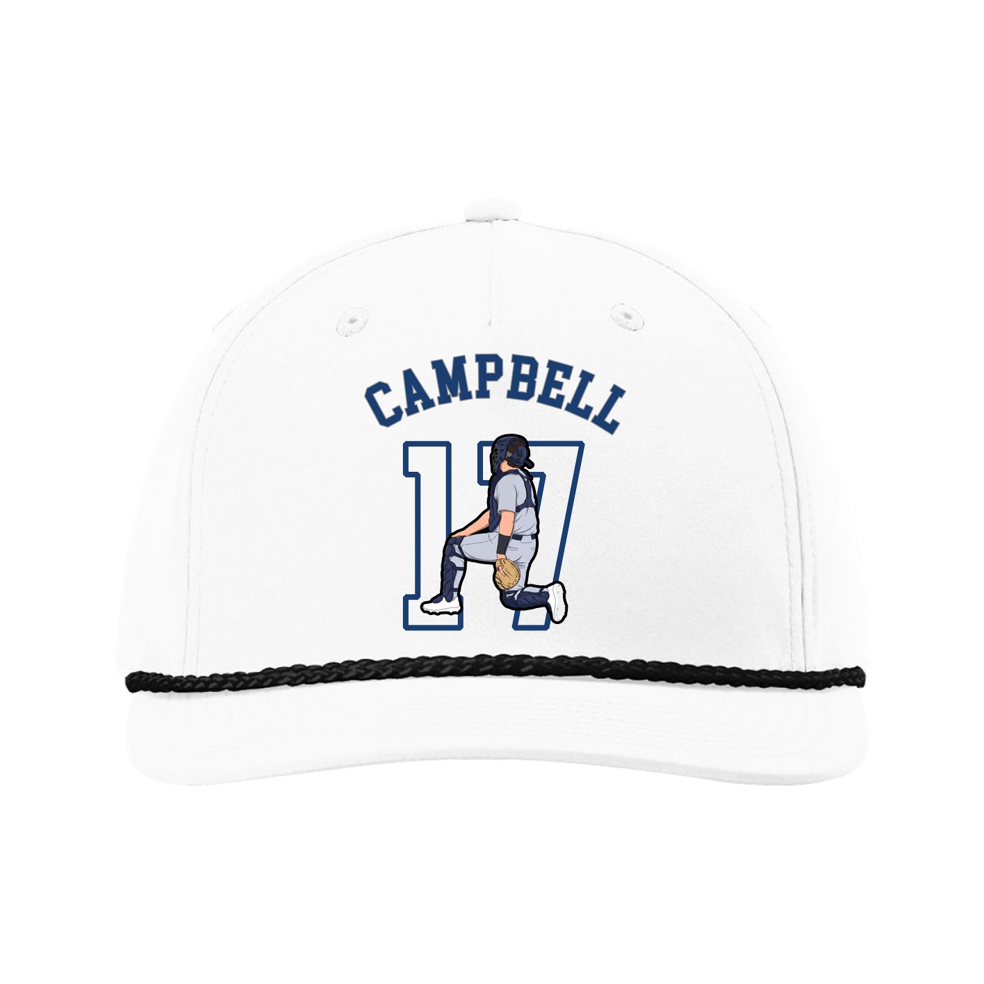 Five-Panel Classic Rope Cap — Shirsey Arch in White