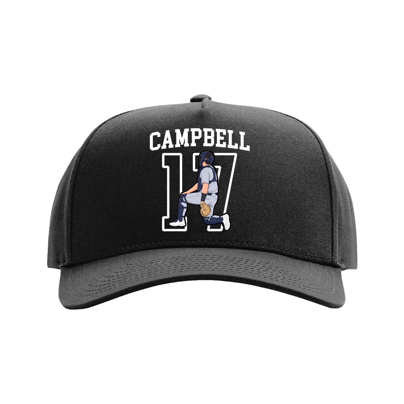 Full Fabric Five-Panel Champ Cap — Shirsey in Black