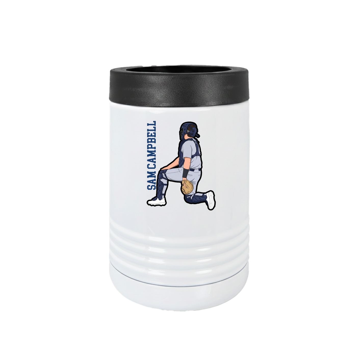 Beverage Holder — Name Vertical in White