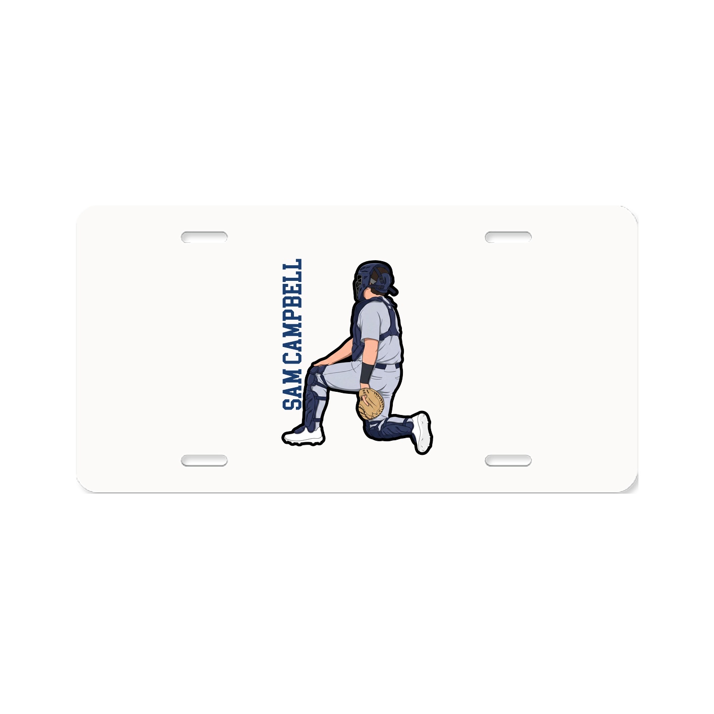 License Plate — Name Vertical in Classic