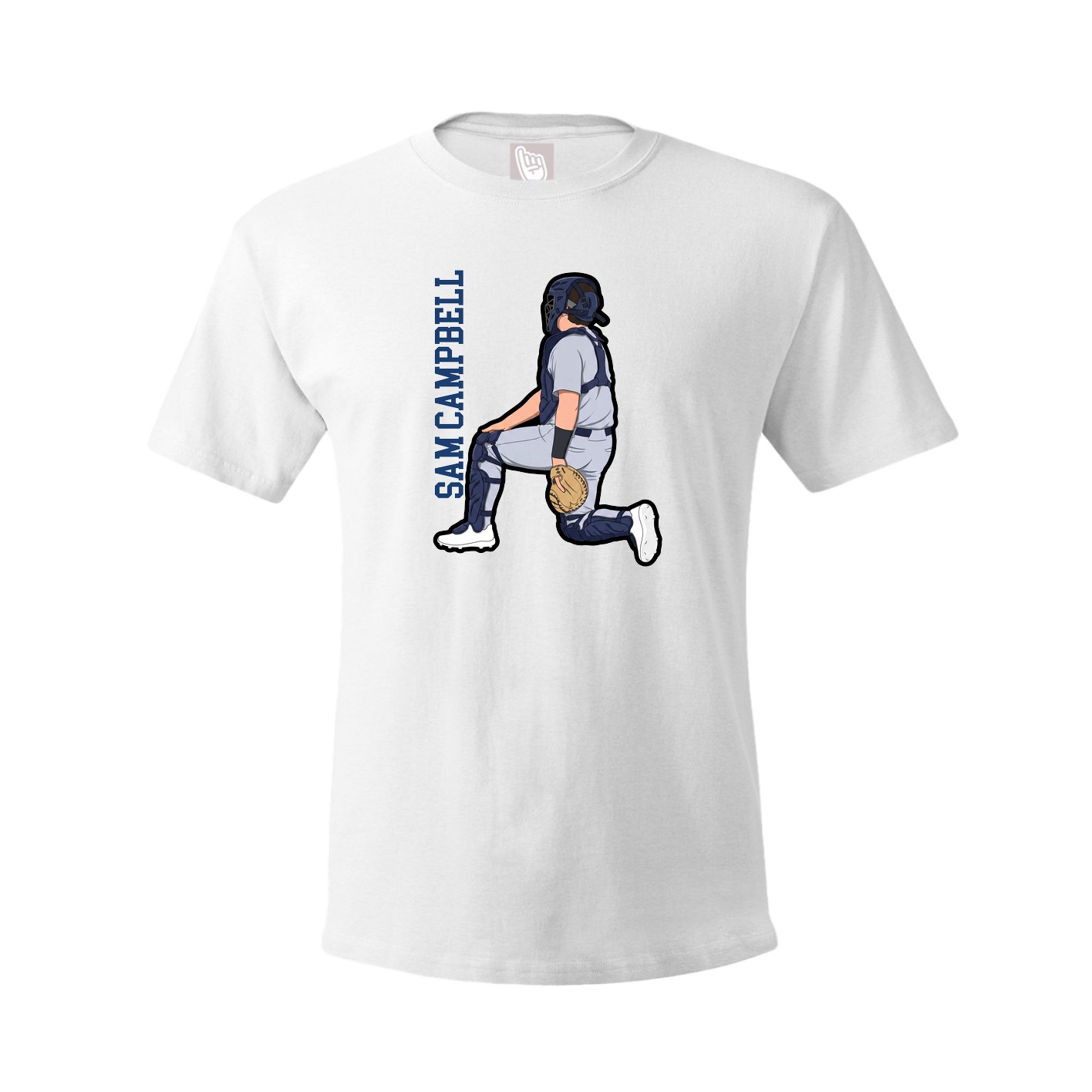 Youth Tee — Name Vertical in White