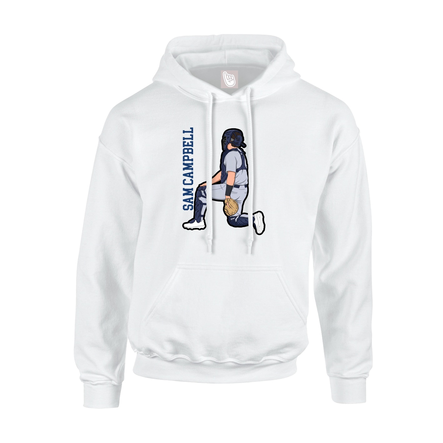 Hoodie — Name Vertical in White