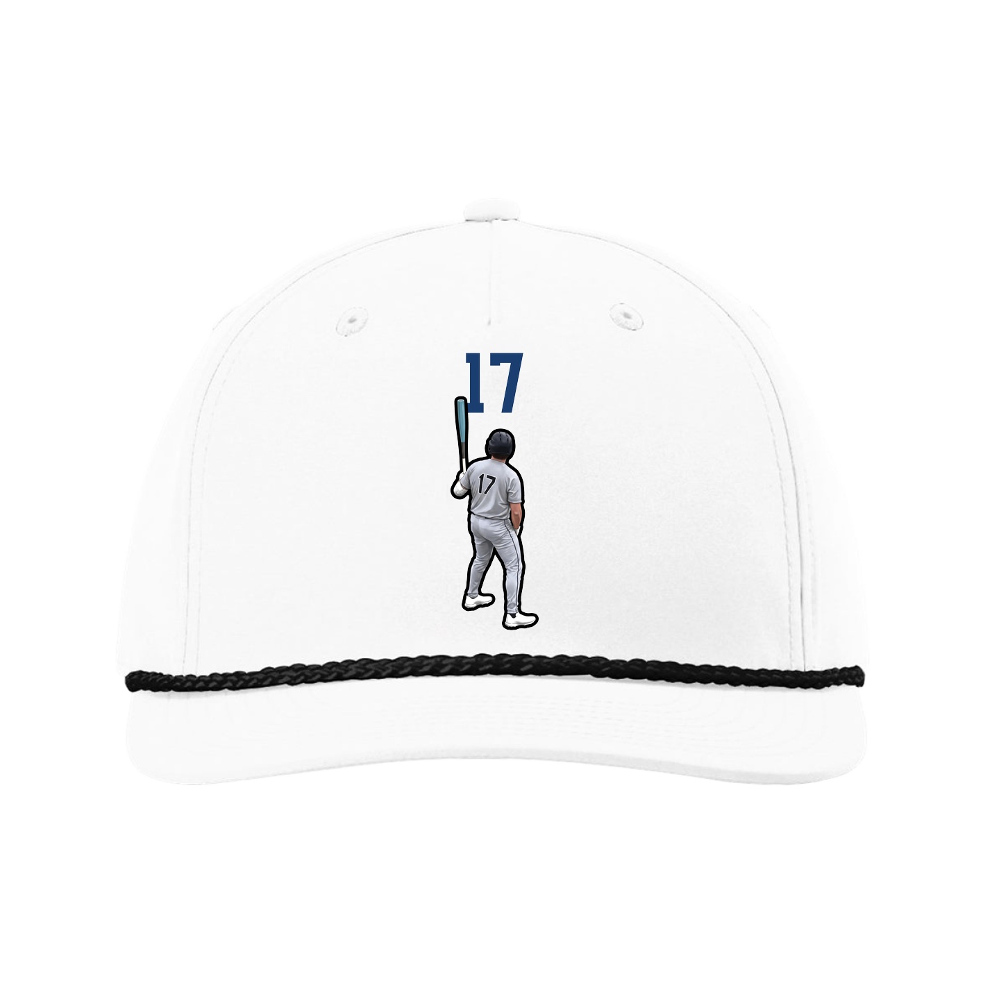 Five-Panel Classic Rope Cap — Number Top in White