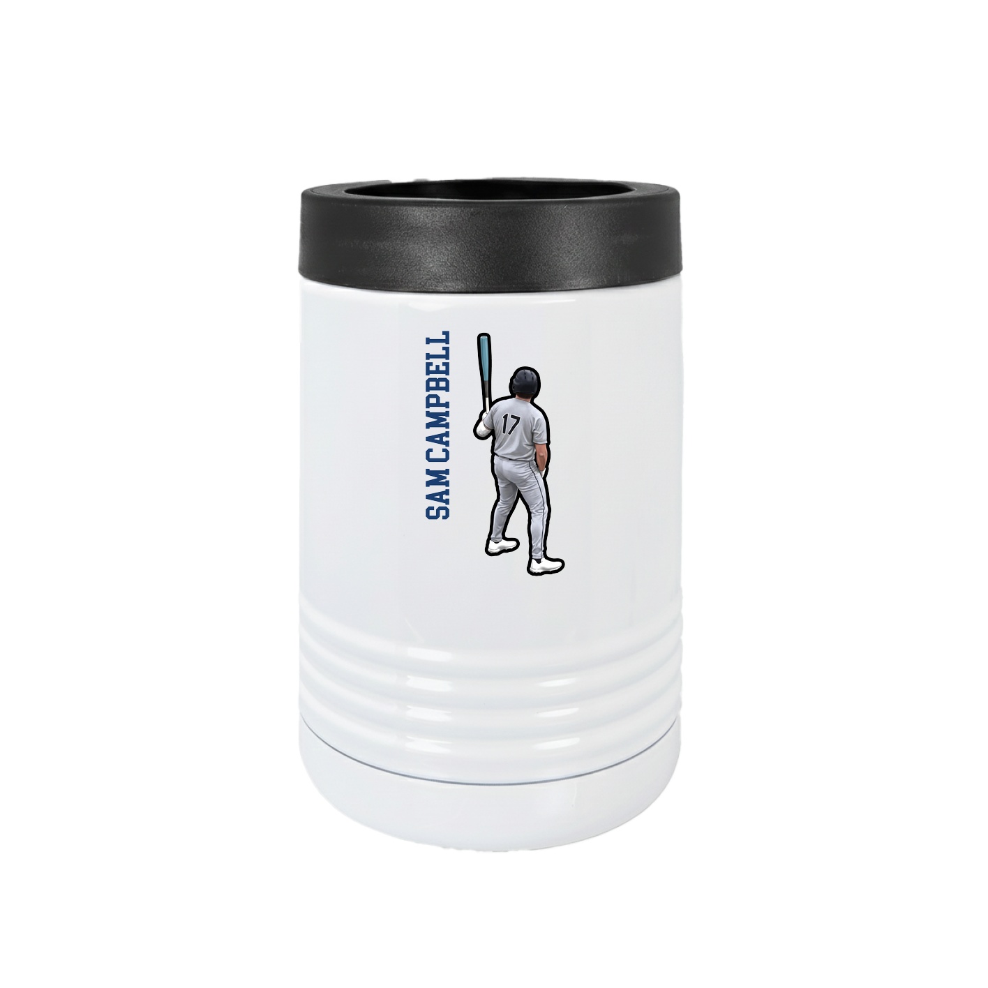 Beverage Holder — Name Vertical in White