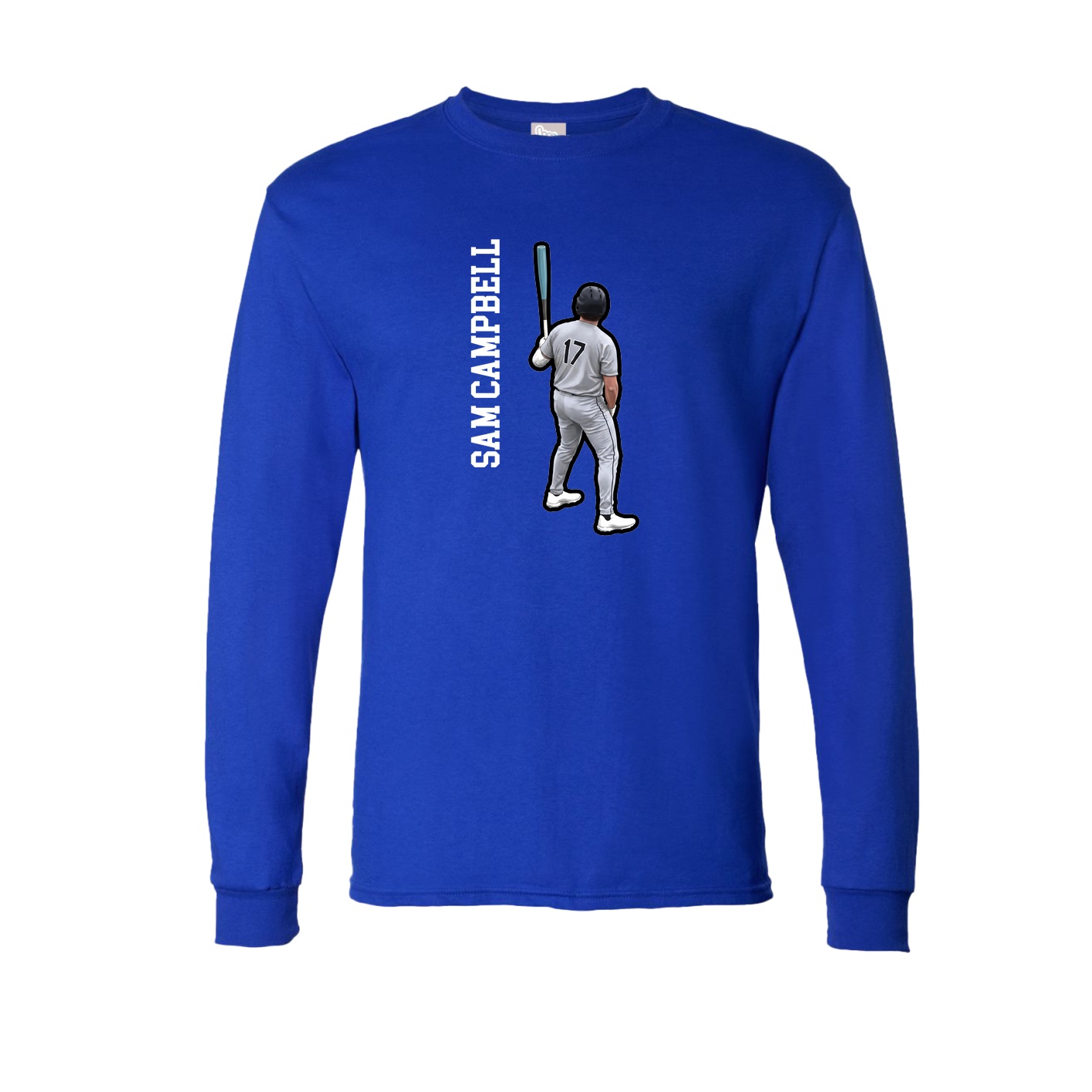 Long Sleeve Tee — Name Vertical in Royal