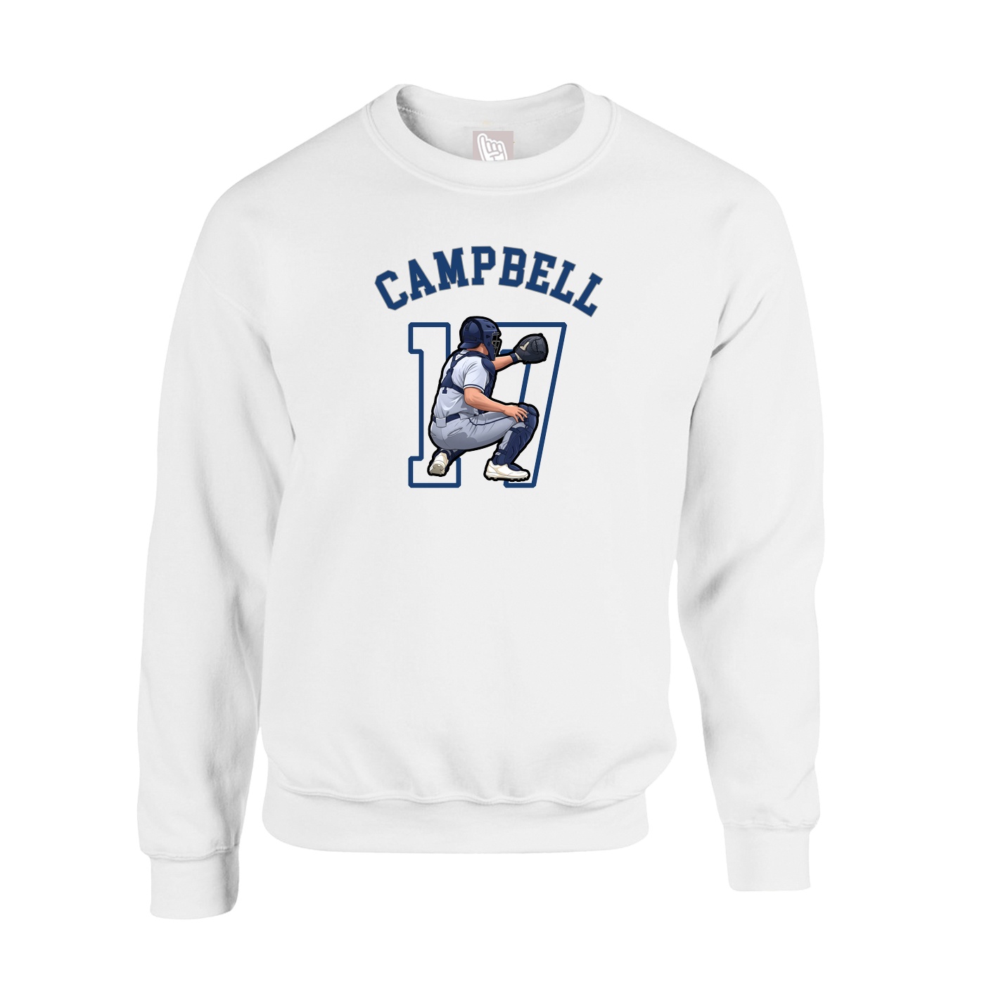 Fleece Crew — Shirsey Arch in White