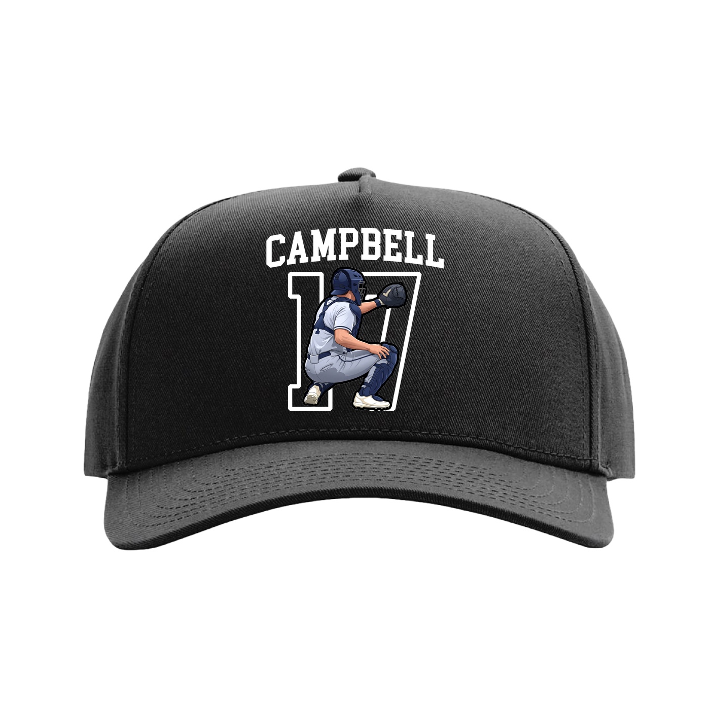 Full Fabric Five-Panel Champ Cap — Shirsey in Black